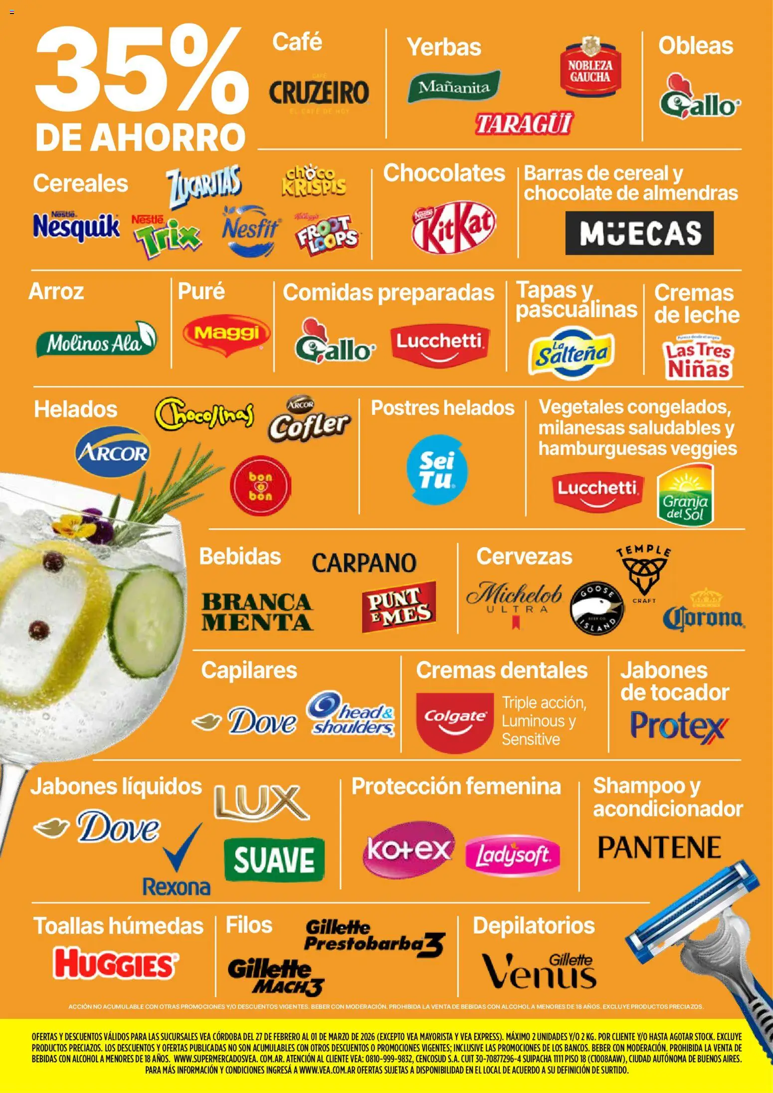 Vea - Ofertas fin de semana Córdoba │ válido desde el 27.02.2026 | Página: 5 | Productos: Toallas, Almendras, Chocolate, Arroz