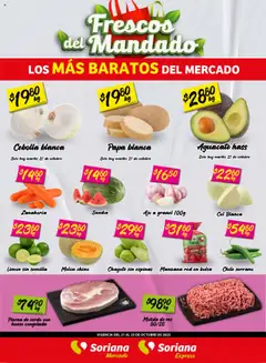 Vista previa de Soriana - Frescos del Mandado Mercado: Ags, Nay, Jal, Qro, Col, Mich, Gto, Hgo, Tlax, Mor, Pue, Gro, Oax, Edo. de Mex, CDMX, Zac y, nuevo folleto de la tienda, válido en México a partir del 21.10.2025