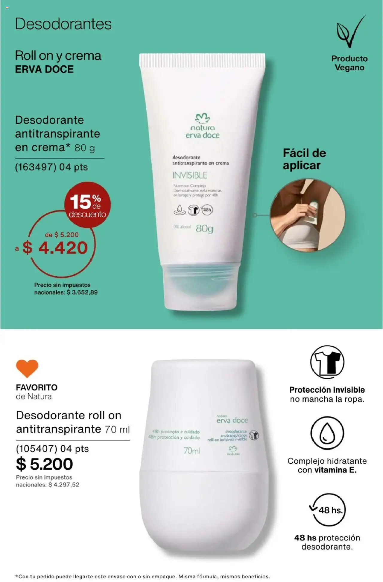 Natura - Catálogo Ciclo 15 │ válido desde el 01.10.2025 | Página: 203 | Productos: Desodorante, Antitranspirante, Ropa, Crema