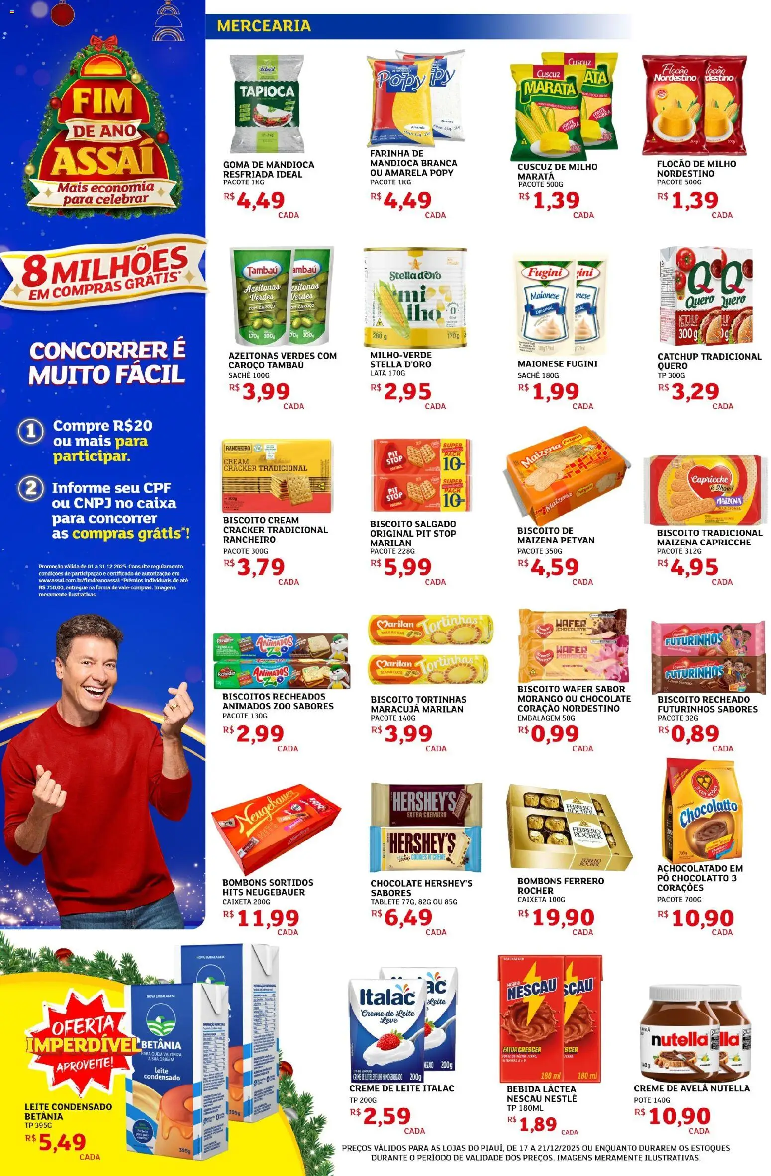 Assaí Atacadista Folheto - válido de 17.12.2025 | Página: 2 | Produtos: Maracujá, Tapioca, Creme de leite, Creme de avelã