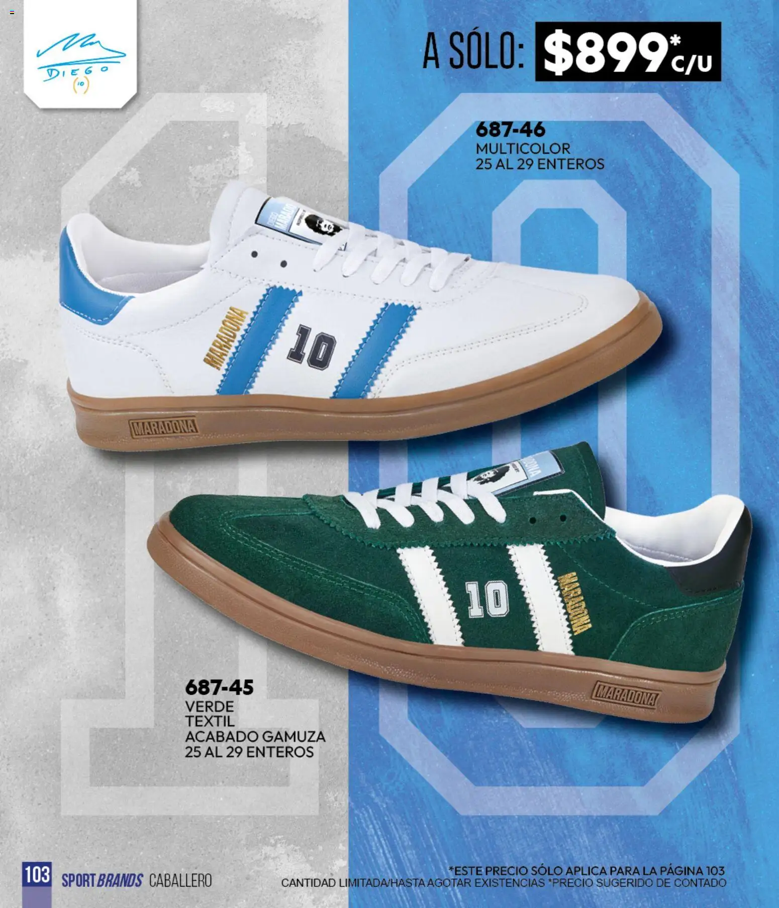 Nuevas ofertas de Cklass válidas en toda la República Mexicana desde el 05.03.2026. ¡Encuentra las mejores ofertas en Cklass catálogo Sportbrands Verano Caballero! | Página: 104 | Productos: Gamuza