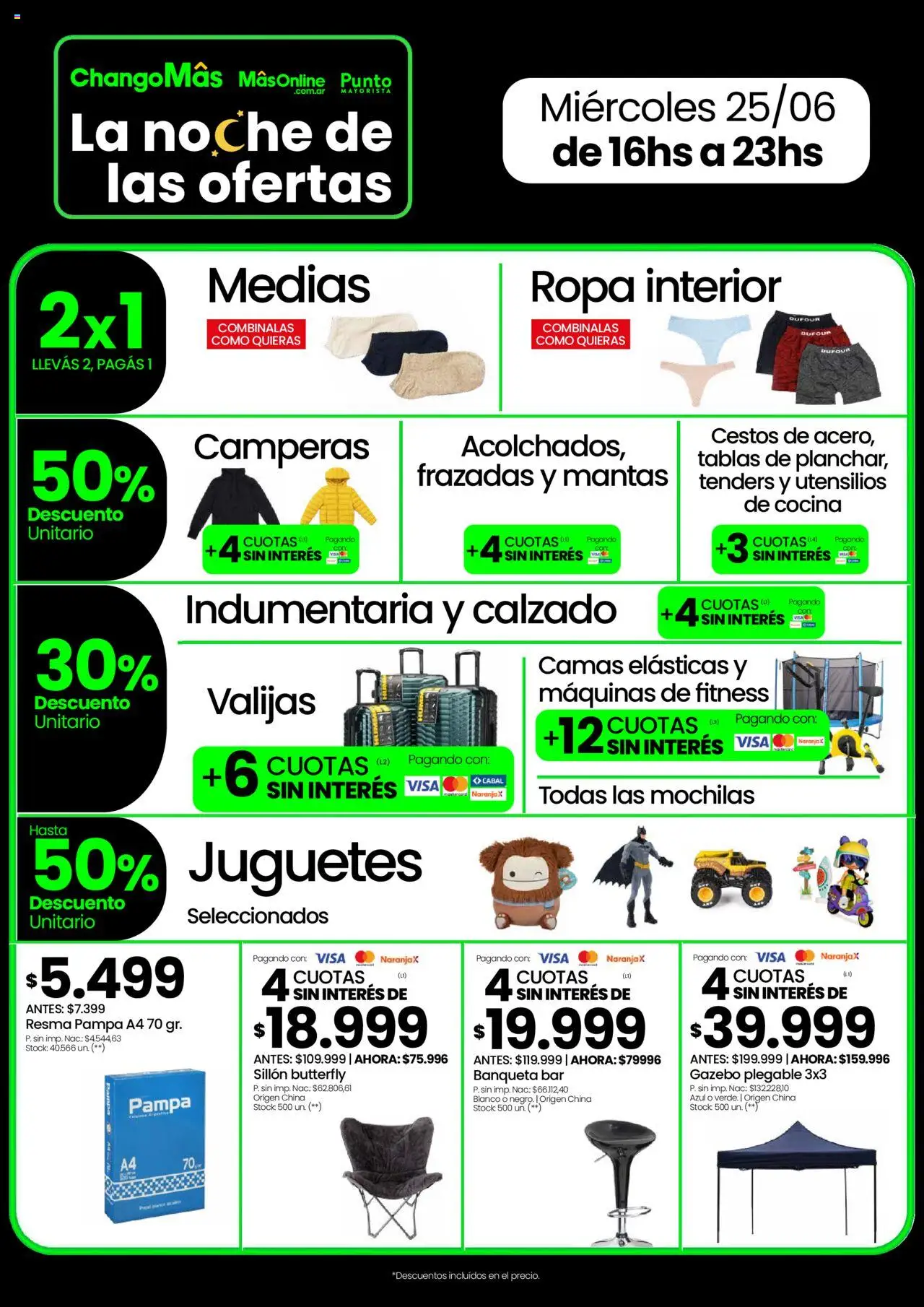 Changomas  Noche de ofertas │ válido desde el 25.06.2025 | Página: 5 | Productos: Banqueta, Sillón, Gazebo, Ropa interior