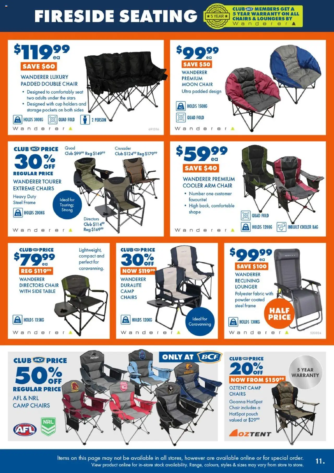BCF catalogue - valid from 30.06.2025 | Page: 11 | Products: Table, Chair, Powder, Bag