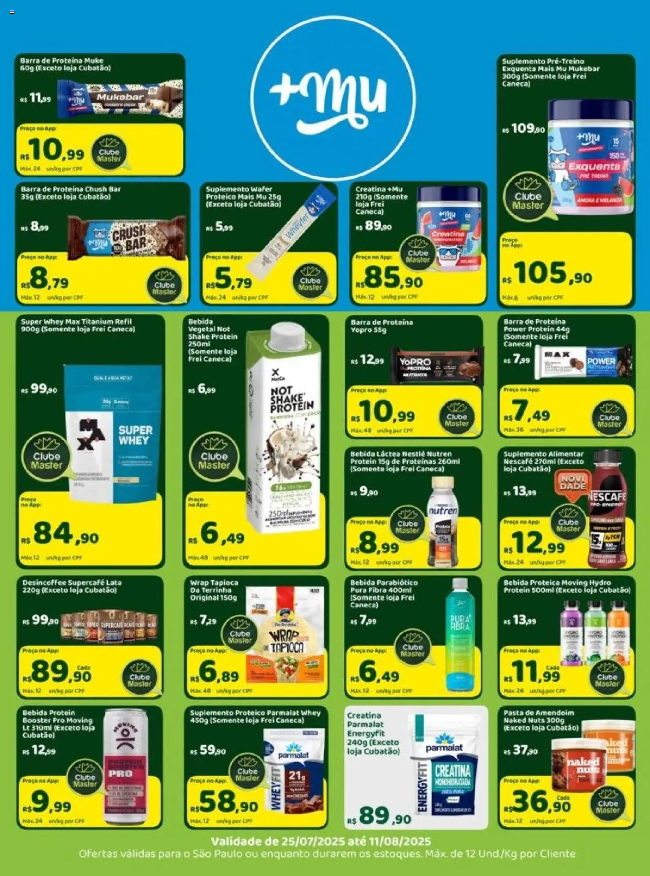 Master Folheto - válido de 25.07.2025 | Página: 3 | Produtos: Melancia, Pasta, Barra de proteína, Pasta de amendoim