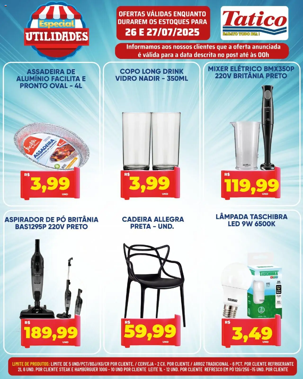 Tatico Folheto - válido de 28.07.2025 | Página: 41 | Produtos: Pó, Refresco, Hambúrguer, Assadeira