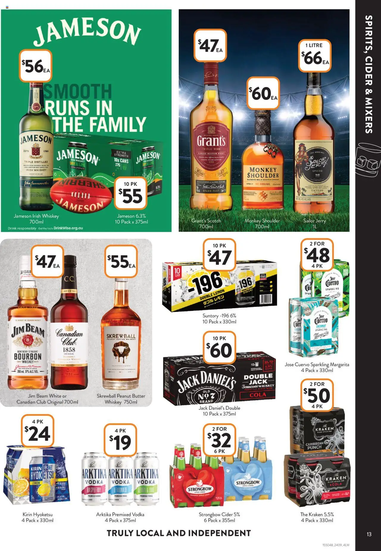Foodworks catalogue - valid from 01.10.2025 | Page: 13 | Products: Bourbon, Vodka, Whiskey, Raspberry