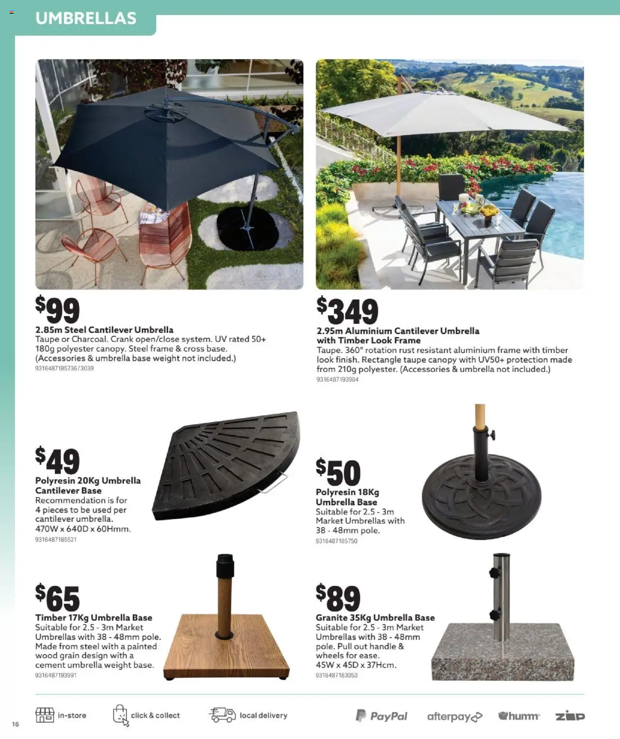 Mitre 10 catalogue - valid from 03.09.2025 | Page: 16 | Products: Wood, Accessories, Umbrella, Weight