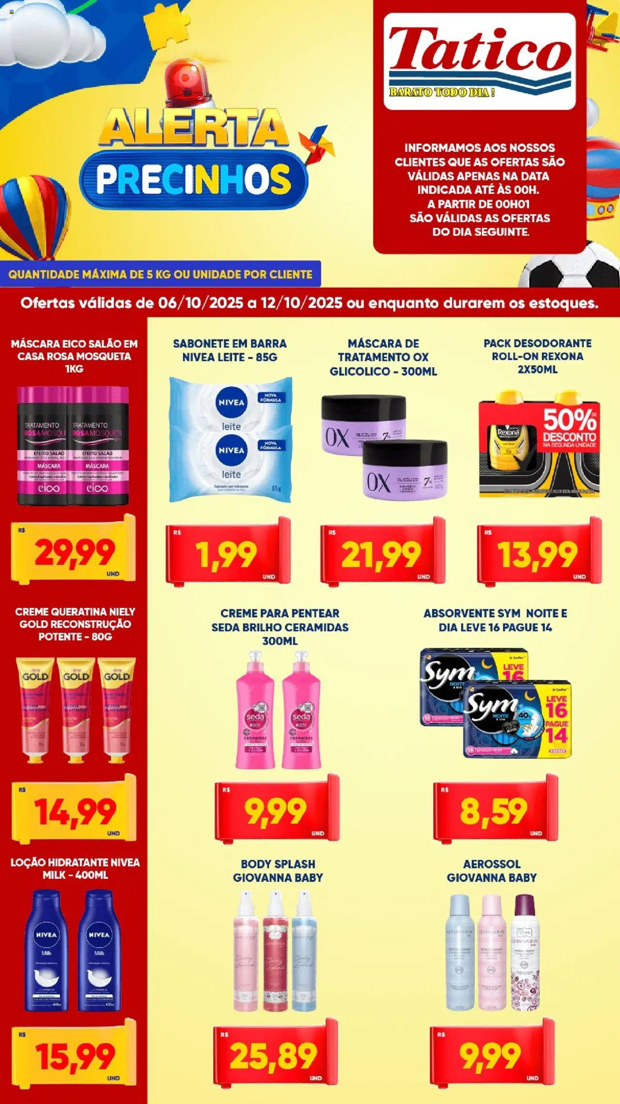 Tatico Folheto - válido de 06.10.2025 | Página: 5 | Produtos: Desodorante, Creme, Rexona, Creme para pentear