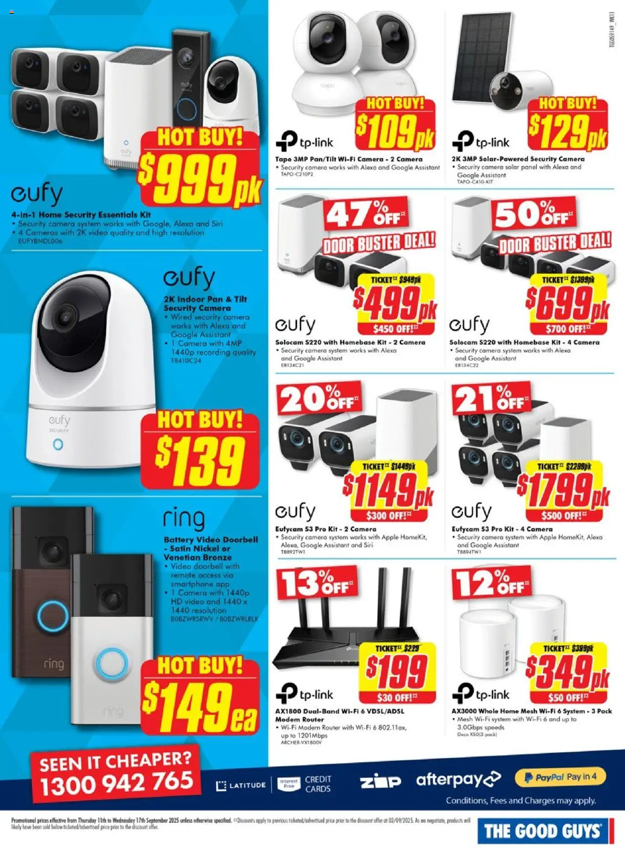 The Good Guys catalogue - valid from 10.09.2025 | Page: 19 | Products: Door, Battery, Camera, Modem