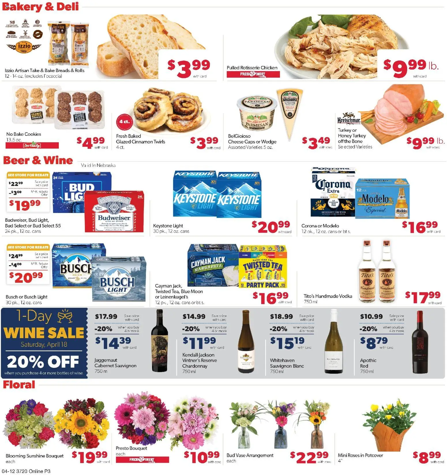 Family Fare Weekly Ad - NE - valid from 12.04.2026 | Page: 7 | Products: Bakery, Vase, Cheese, Beer