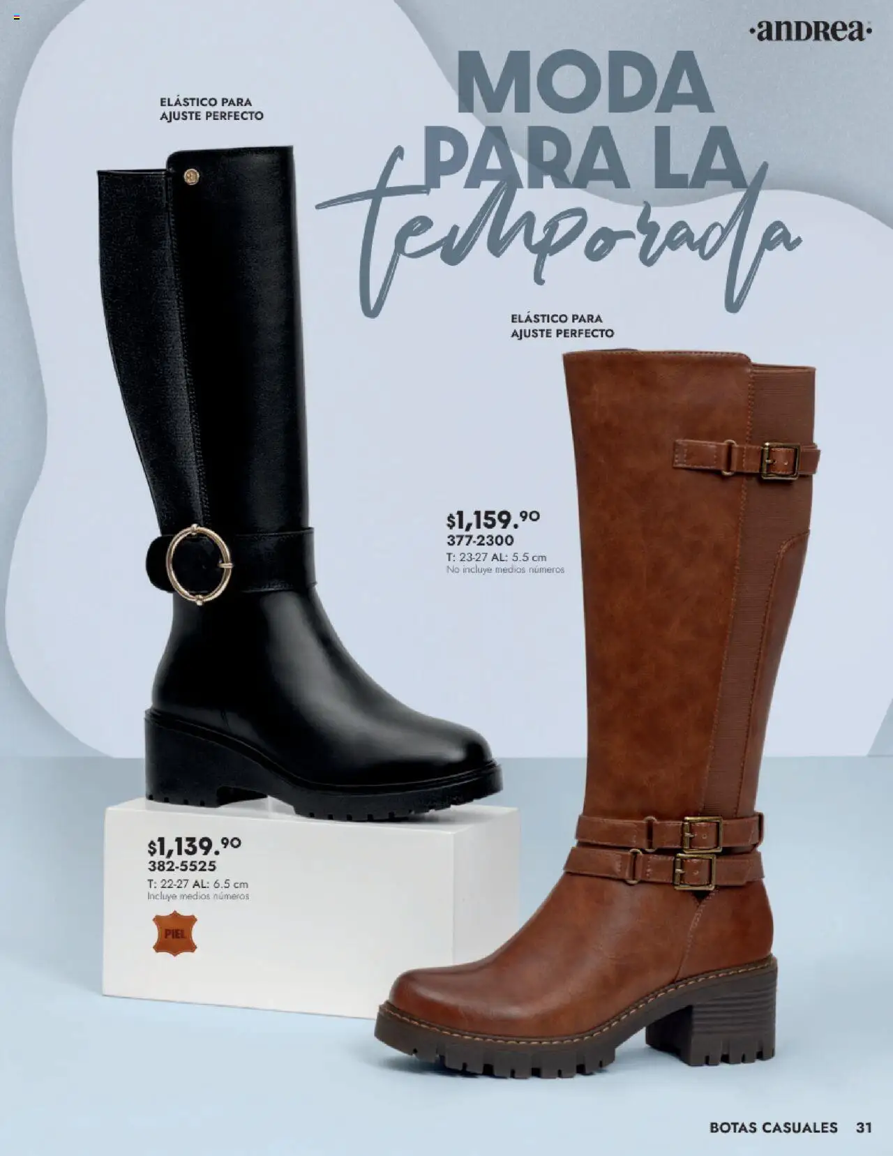 Nuevas ofertas de Andrea válidas en toda la República Mexicana desde el 24.08.2025. ¡Encuentra las mejores ofertas en Andrea - Catálogo Calzado Dama! | Página: 31 | Productos: Botas