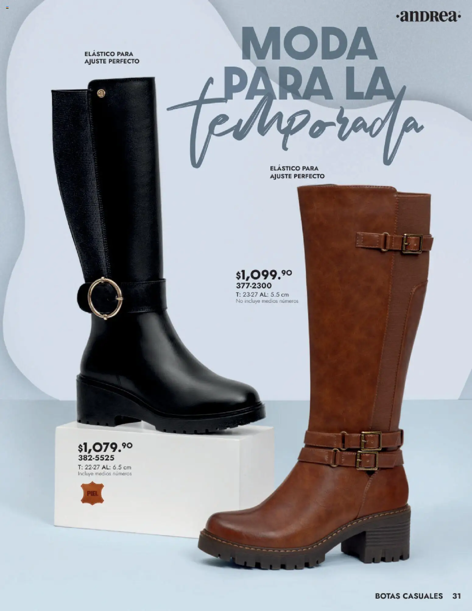 Nuevas ofertas de Andrea válidas en toda la República Mexicana desde el 24.08.2025. ¡Encuentra las mejores ofertas en Andrea - Catálogo Calzado Dama! | Página: 31 | Productos: Botas