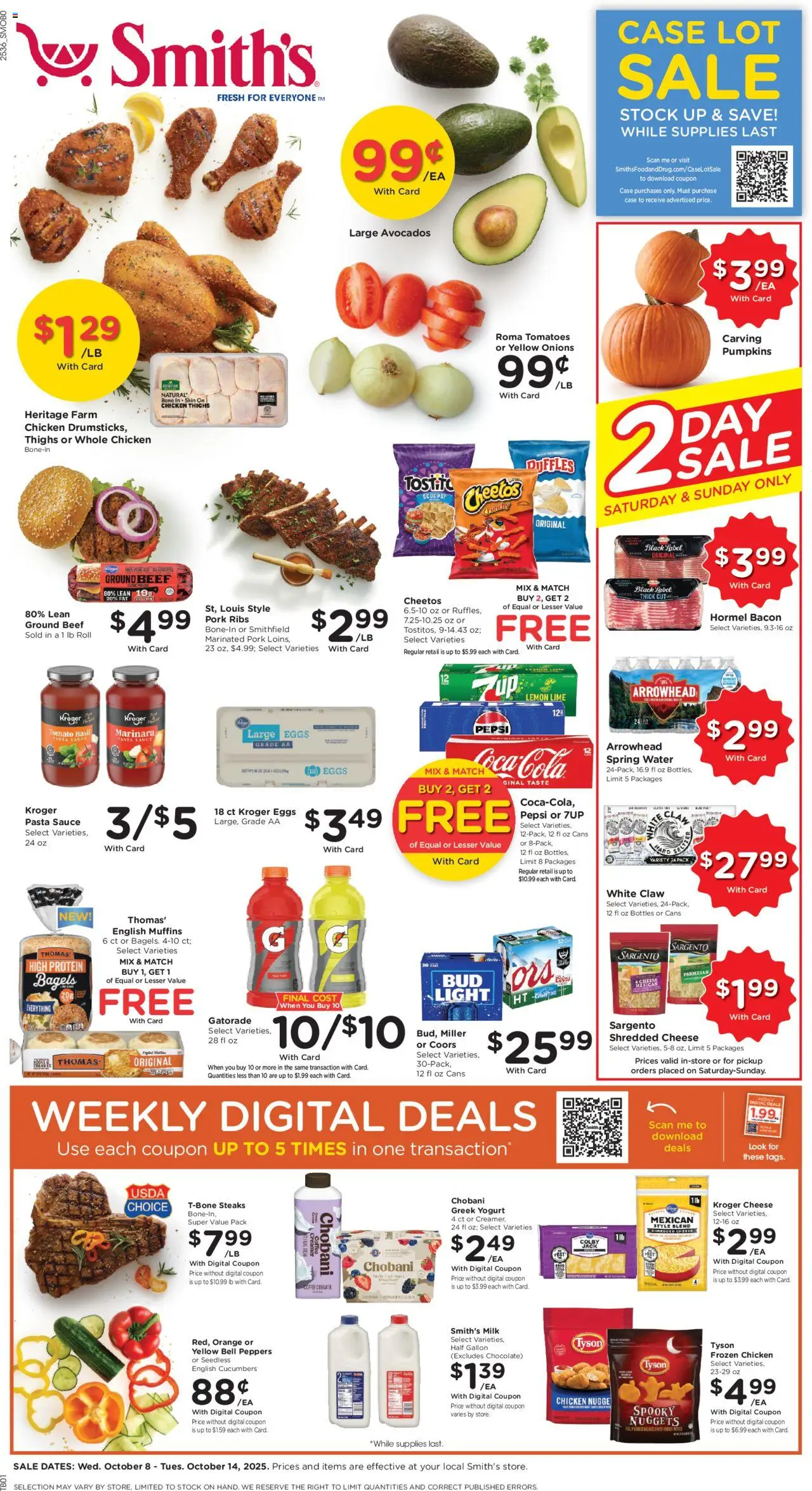 Smith's Weekly Ad - ID - valid from 08.10.2025 | Page: 1 | Products: Tomatoes, Pasta, Cream, Cucumbers