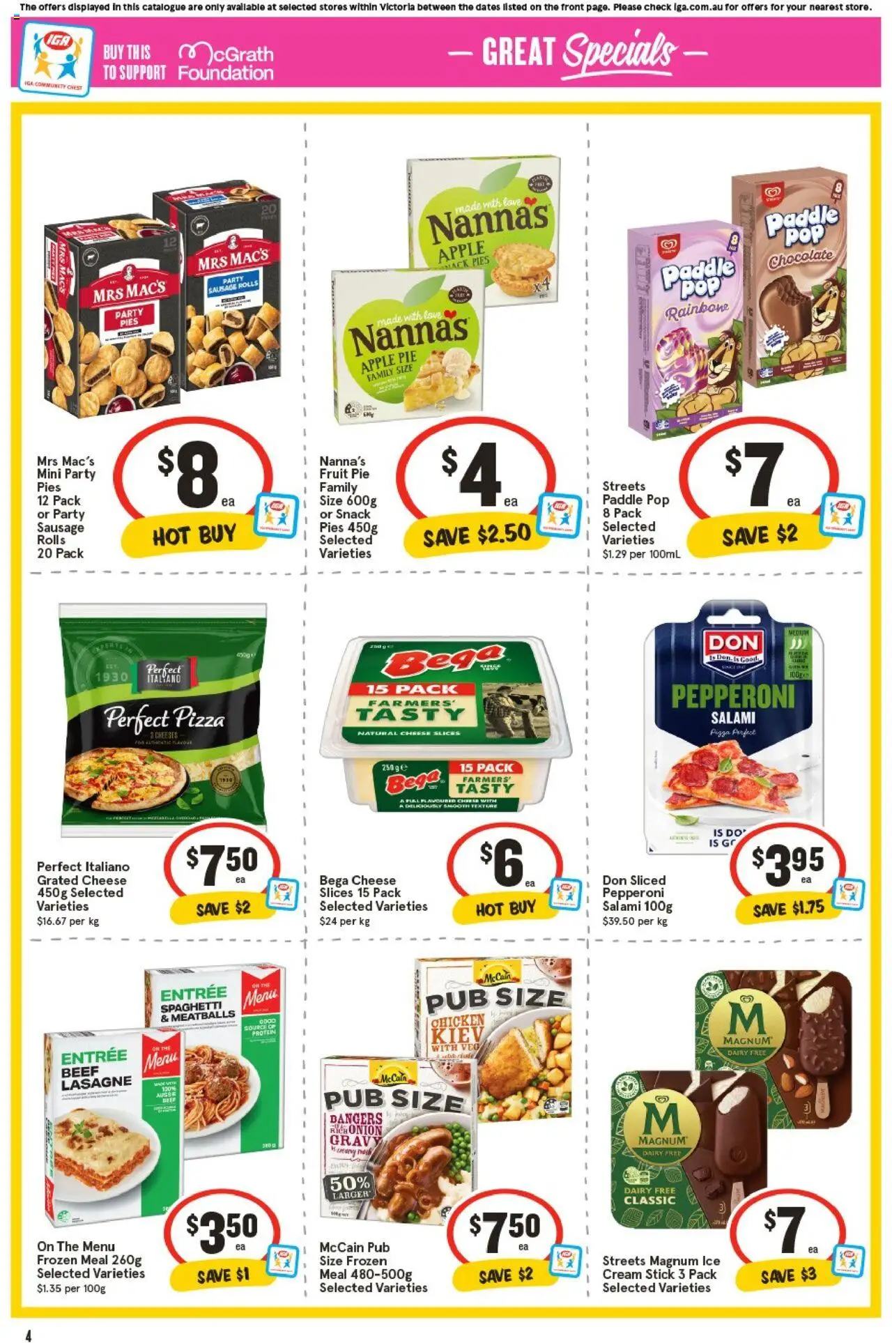 IGA catalogue - valid from 24.09.2025 | Page: 8 | Products: Salami, Pizza, Pies, Foundation