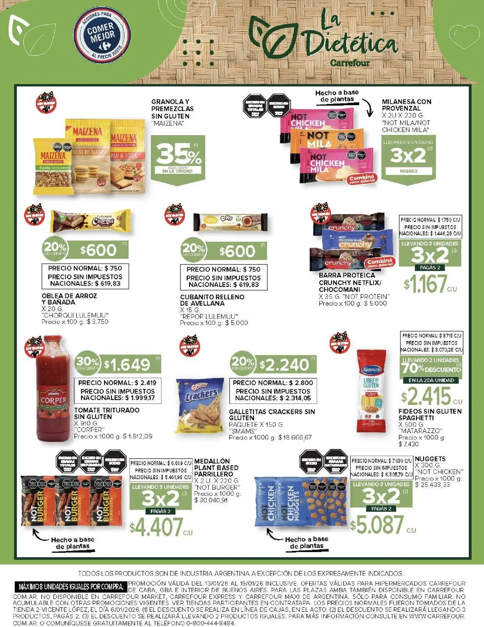 Carrefour ofertas │ válido desde el 13.01.2026 | Página: 16 | Productos: Teléfono, Pan, Pizza, Fideos