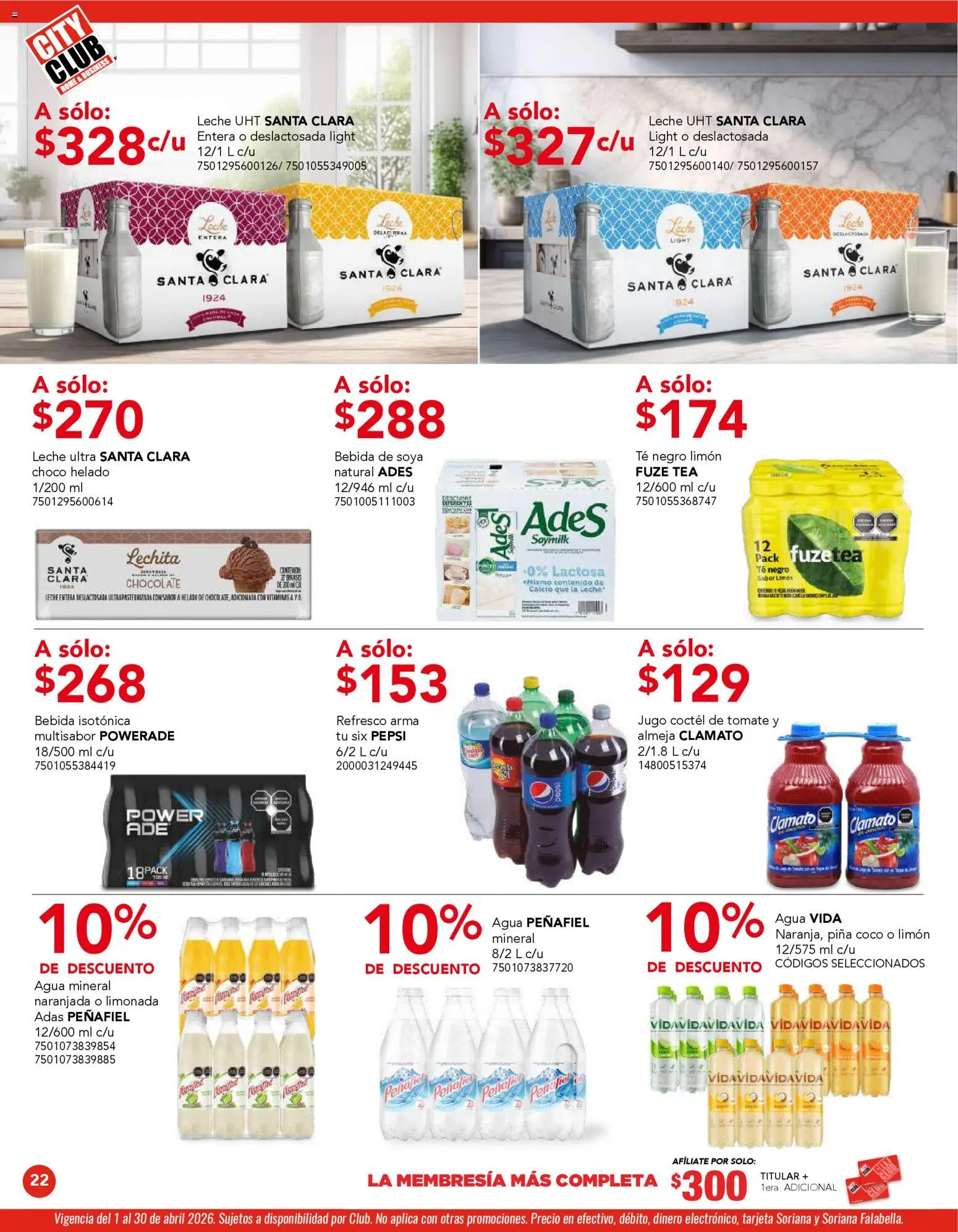 Nuevas ofertas de City Club válidas en toda la República Mexicana desde el 01.04.2026. ¡Encuentra las mejores ofertas en City Club catálogo! | Página: 22