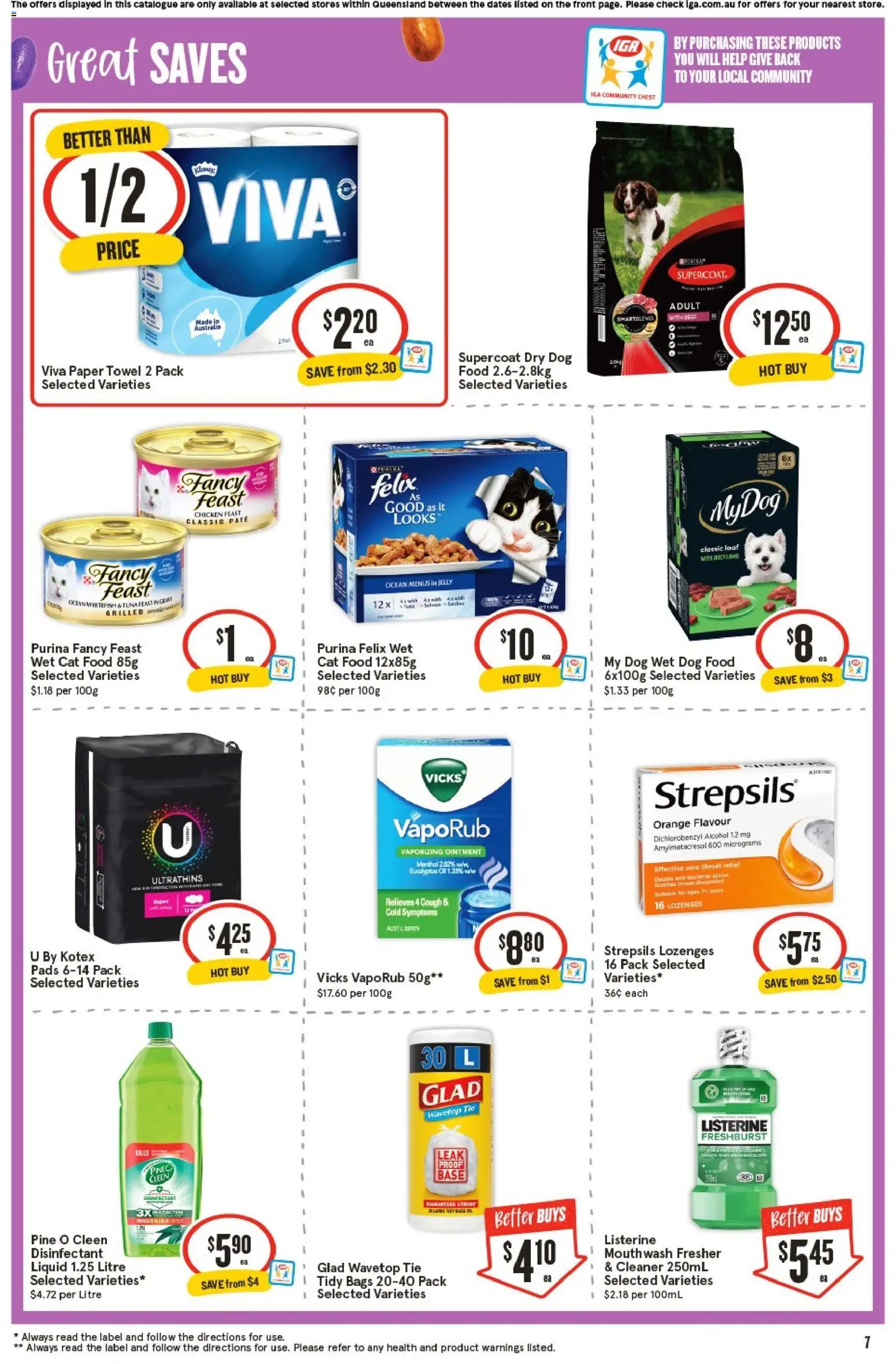 IGA catalogue - valid from 01.04.2026 | Page: 7 | Products: Cleaner, Chicken, Tuna, VapoRub