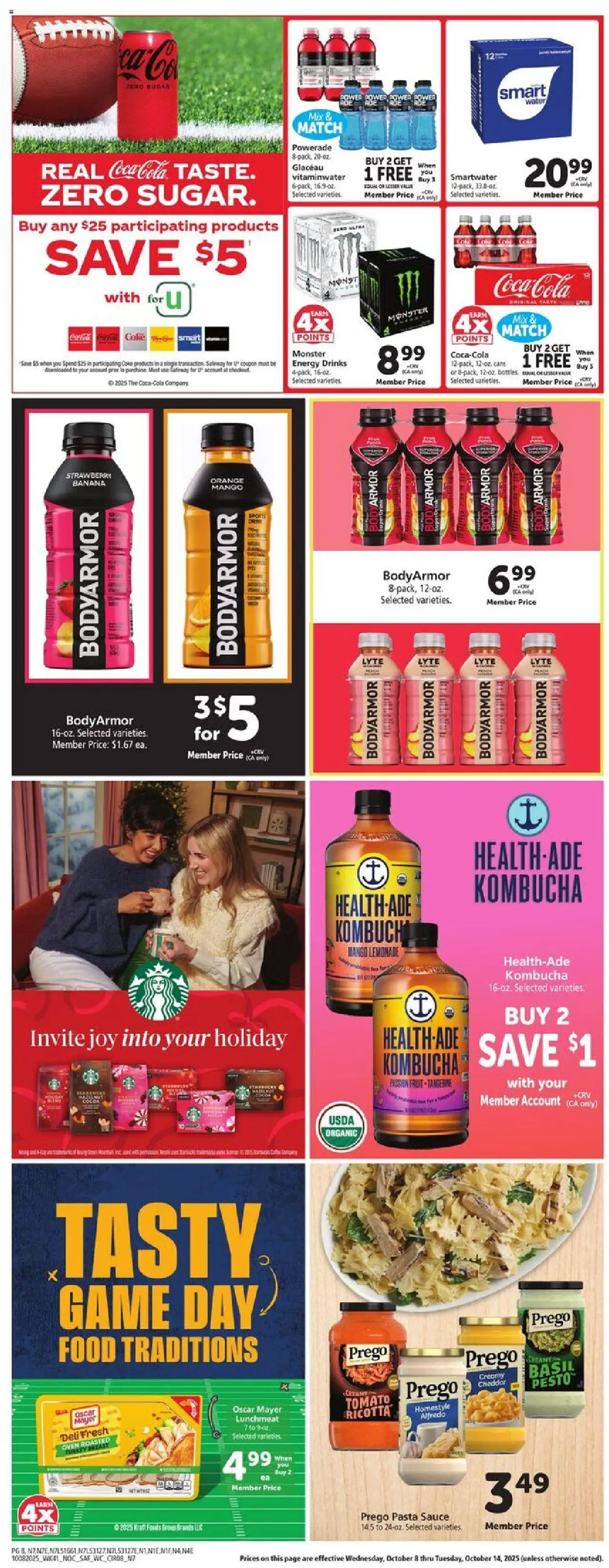 Safeway Weekly Ad - valid from 08.10.2025 | Page: 8 | Products: Pasta, Water, Sauce, Game