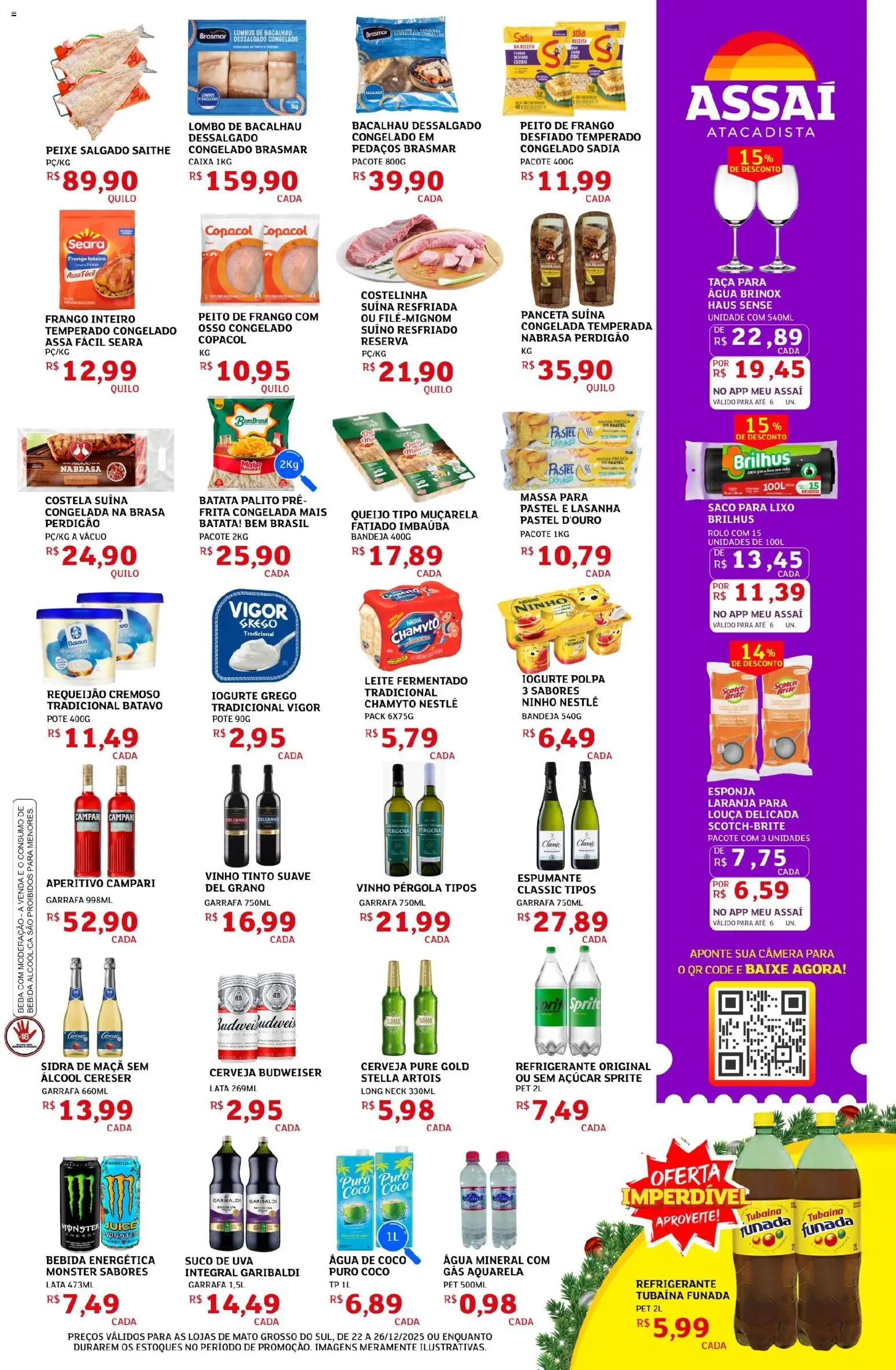 Assaí Atacadista Folheto - válido de 22.12.2025 | Página: 3 | Produtos: Esponja, Bebida, Refrigerante, Requeijão