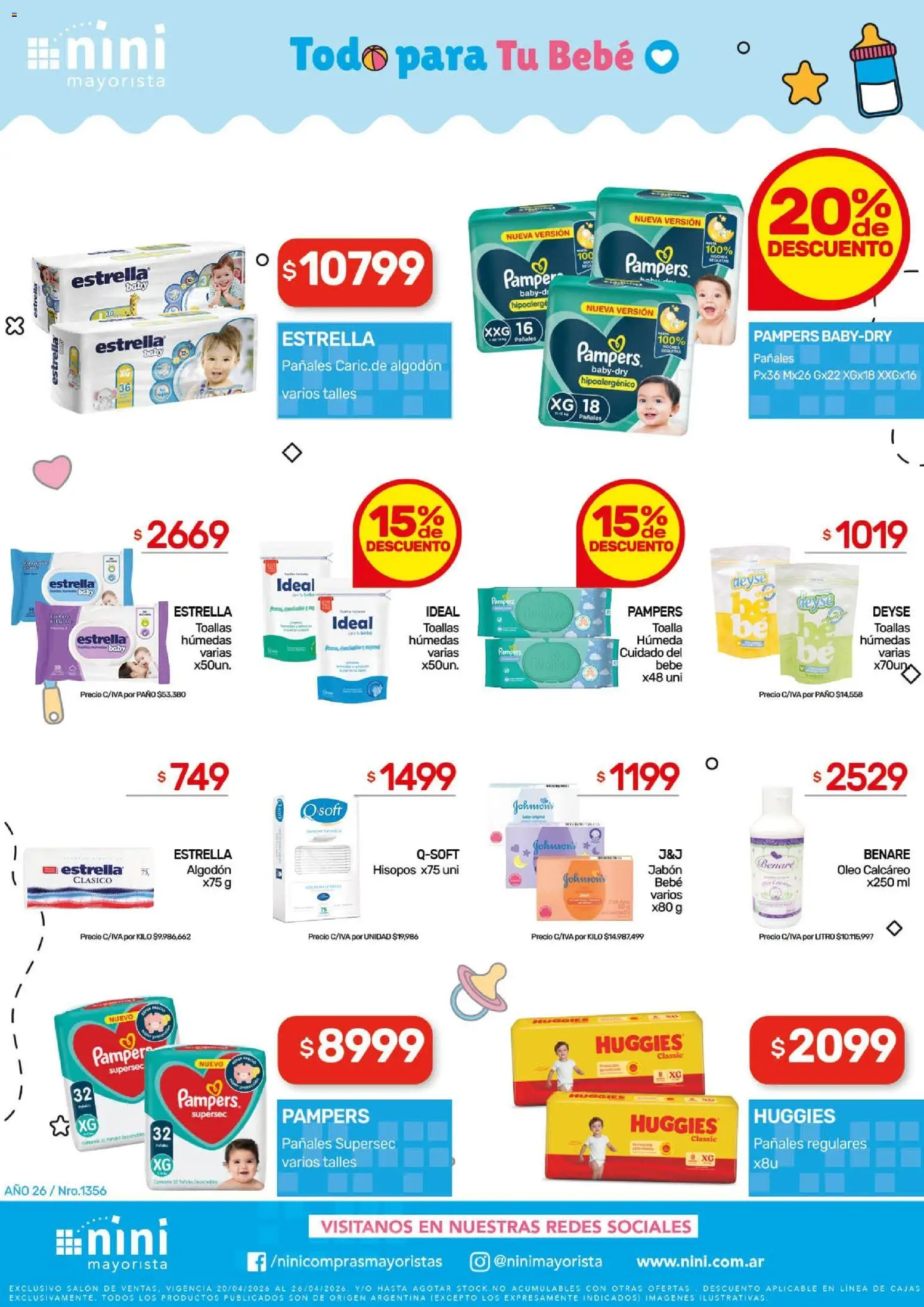 NINI Mayorista ofertas │ válido desde el 20.04.2026 | Página: 5 | Productos: Toalla, Algodón, Toallas, Jabón