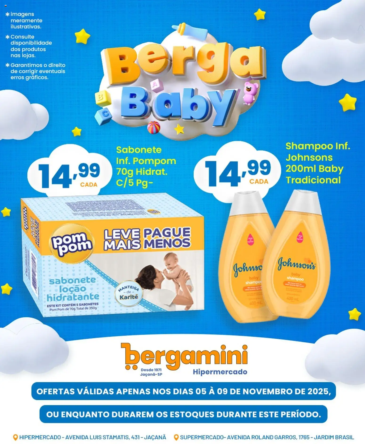 Supermercado Bergamini Folheto - válido de 05.11.2025 | Página: 8 | Produtos: Shampoo, Manteiga, Sabonete