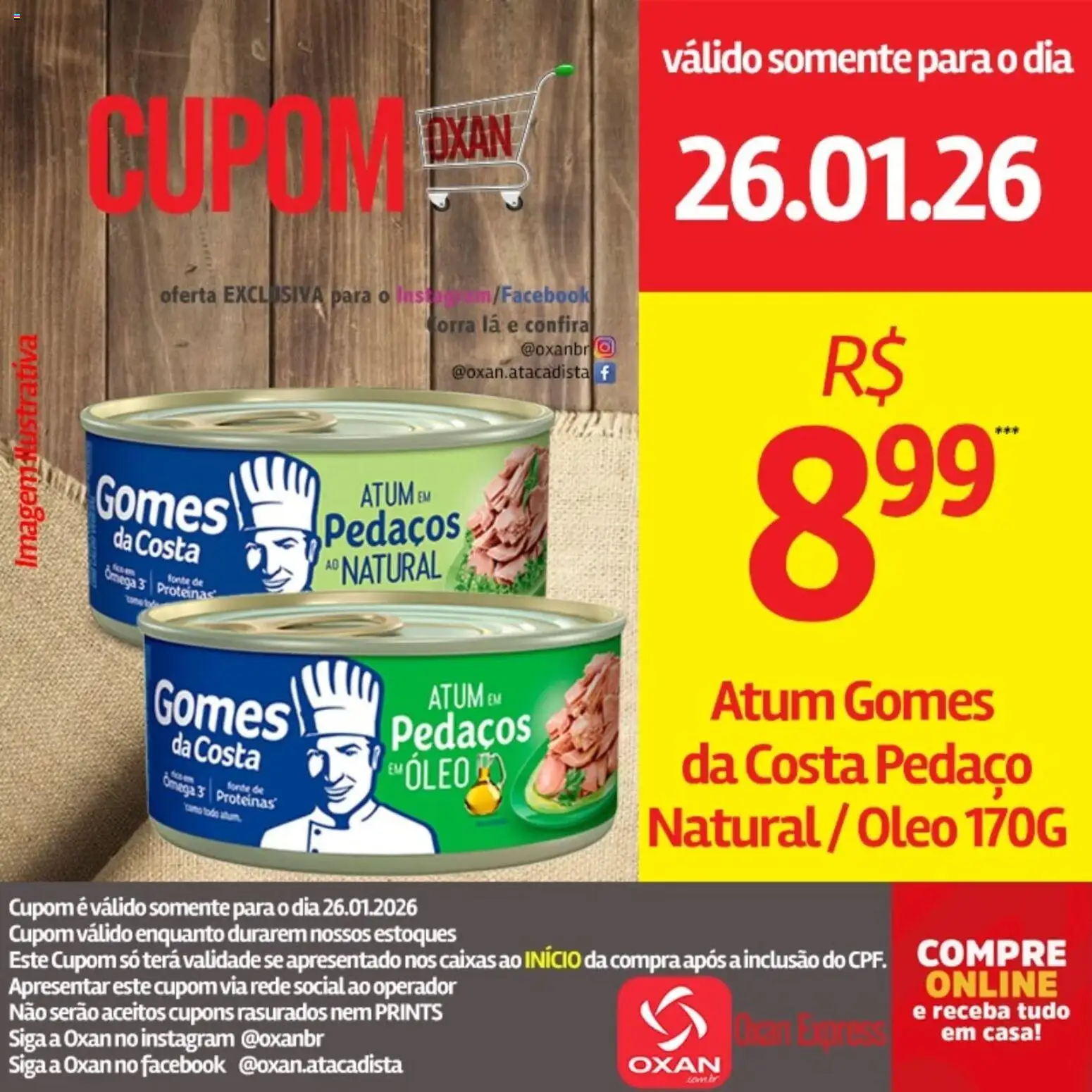 Oxan Atacadista Folheto - válido de 26.01.2026 | Página: 9 | Produtos: Ômega 3, Óleo, Gomes da costa, Atum