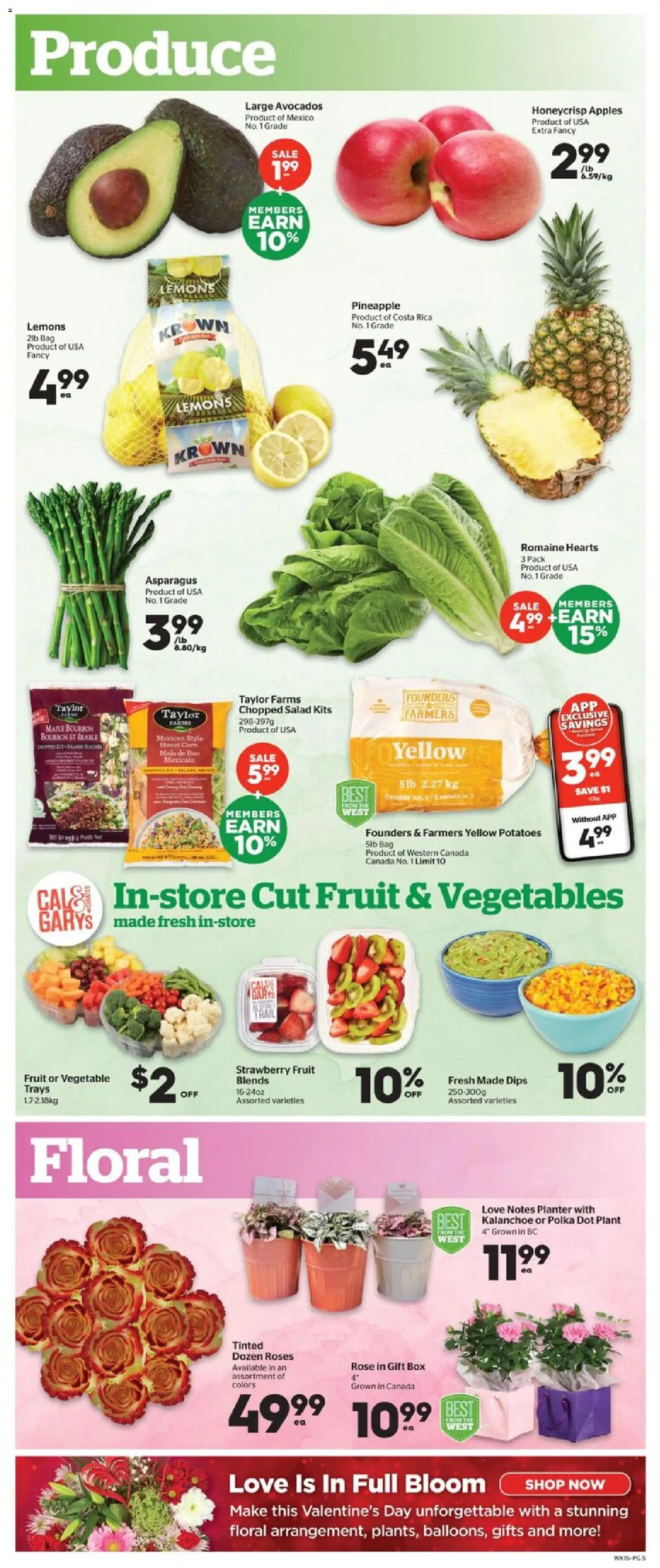 Calgary Co-op flyer valid from 12.02.2026 | Page: 5 | Products: Pineapple, Potatoes, Box, Apples