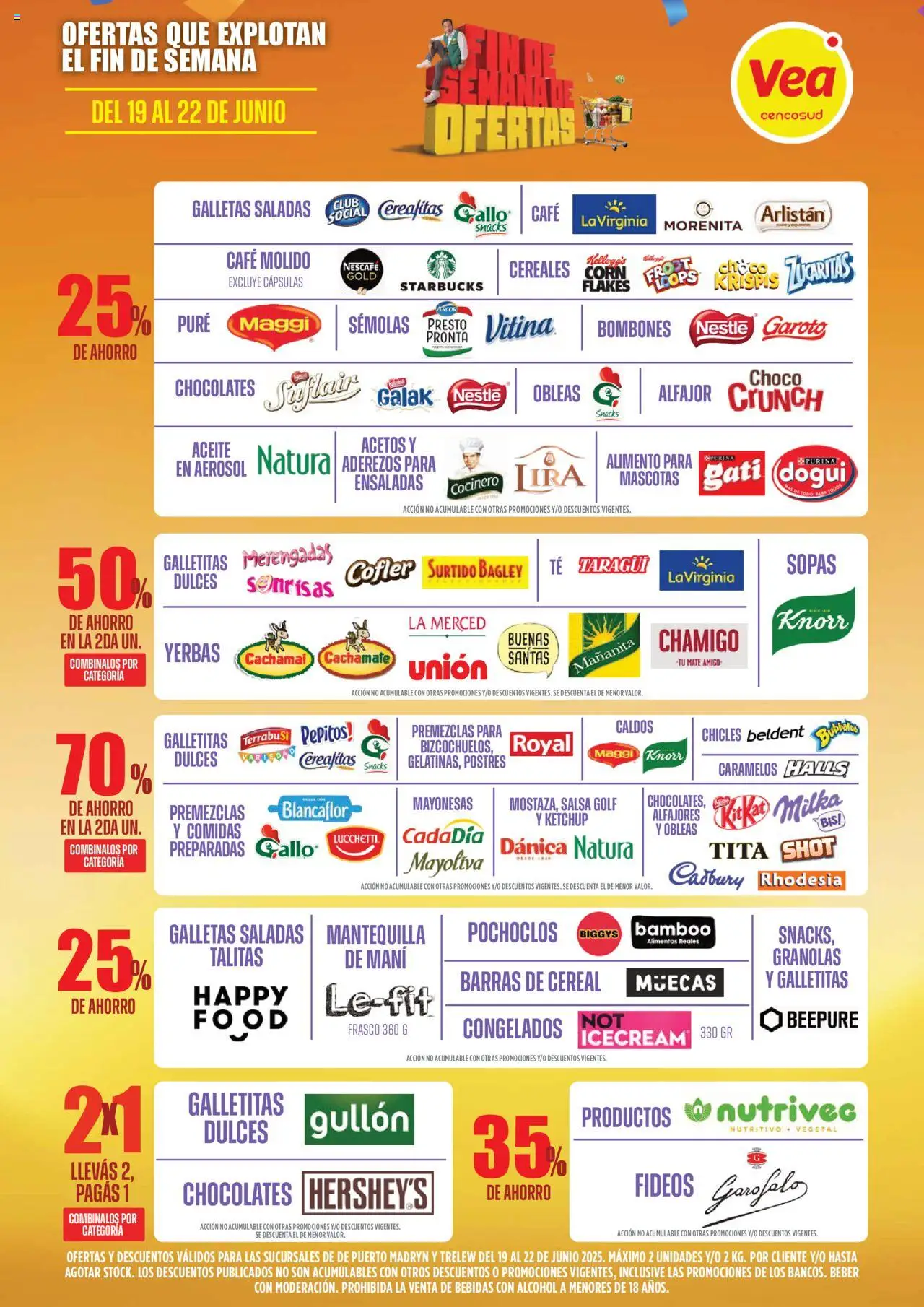 Vea - Ofertas fin de semana Chubut │ válido desde el 19.06.2025 | Página: 4 | Productos: Salsa Golf, Frasco, Café, Alfajor