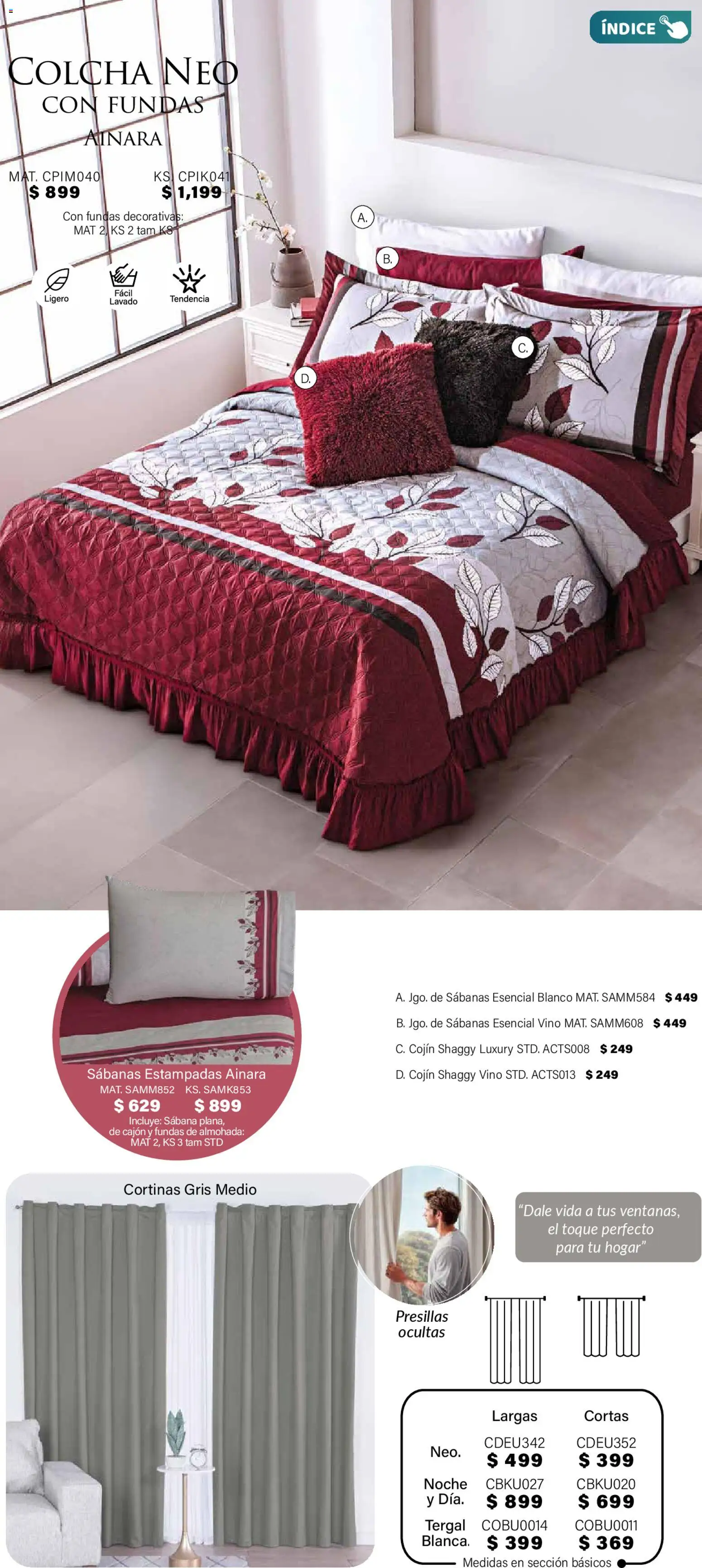 Nuevas ofertas de Colchas Concord válidas en toda la República Mexicana desde el 01.11.2025. ¡Encuentra las mejores ofertas en Colchas Concord Buen Fin! | Página: 77 | Productos: Almohada, Vino, Sabanas, Cortinas