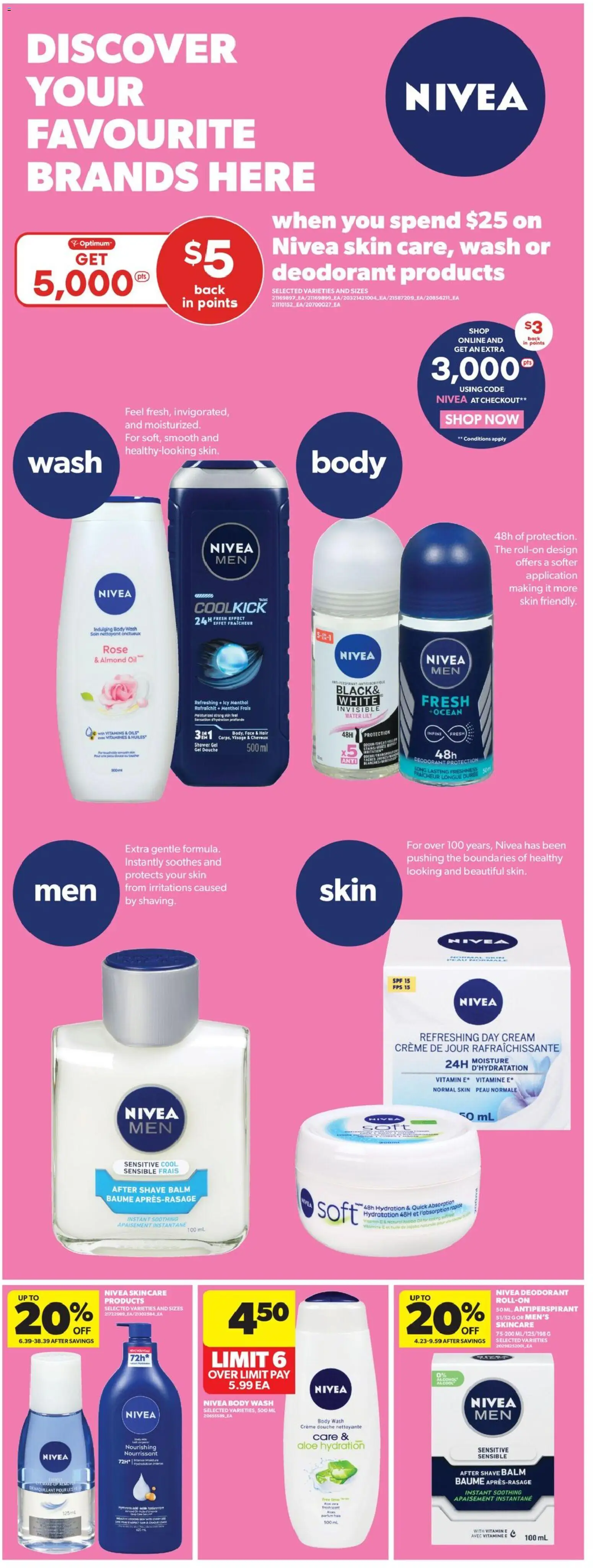 Real Canadian Superstore flyer valid from 09.04.2026 | Page: 27 | Products: Cream, Body wash, Deodorant, Oil
