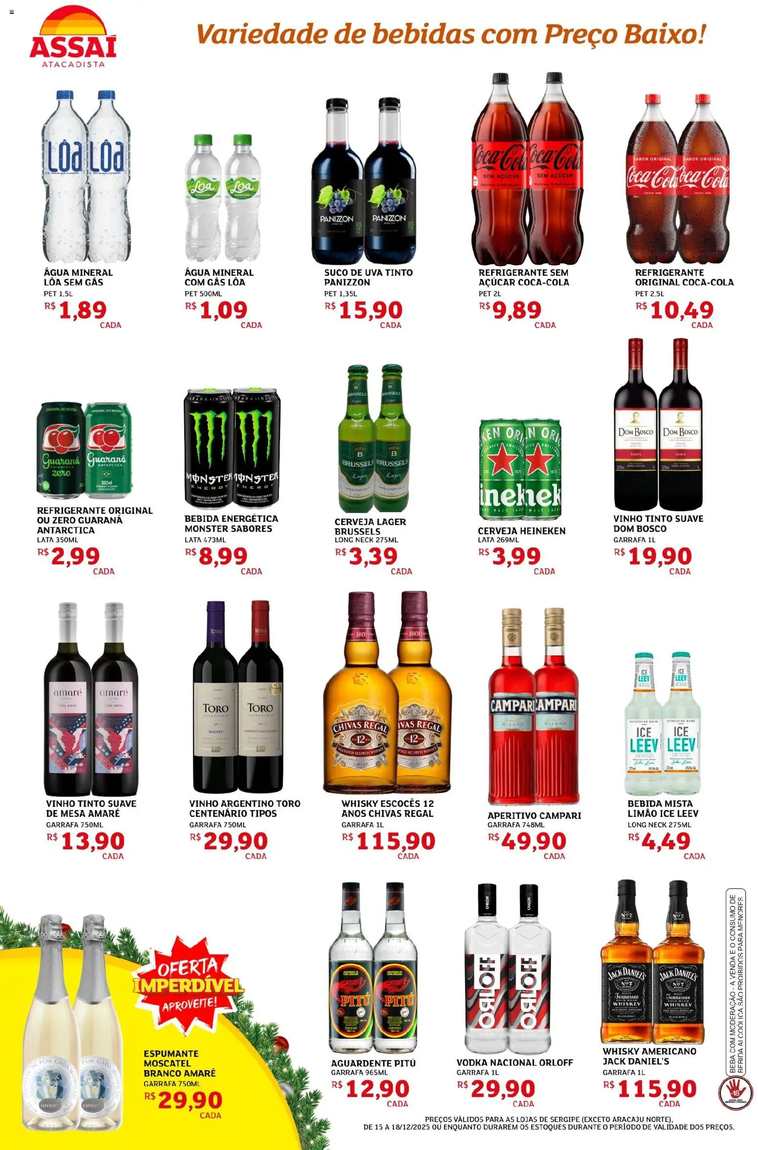 Assaí Atacadista Folheto - válido de 15.12.2025 | Página: 2 | Produtos: Whisky, Cola, Suco, Cerveja