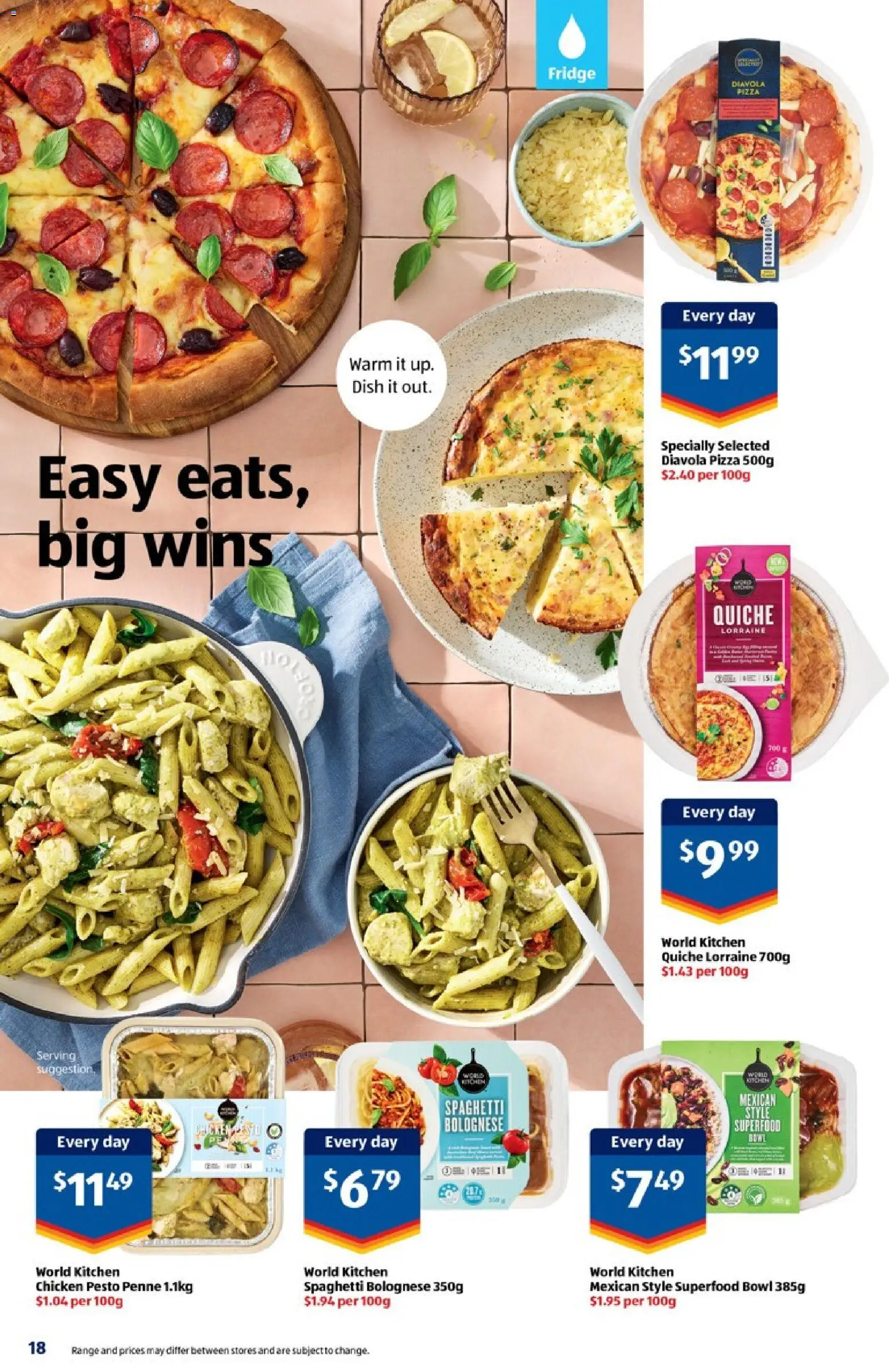 Aldi catalogue - valid from 18.03.2026 | Page: 18 | Products: Pizza, Chicken, Fridge