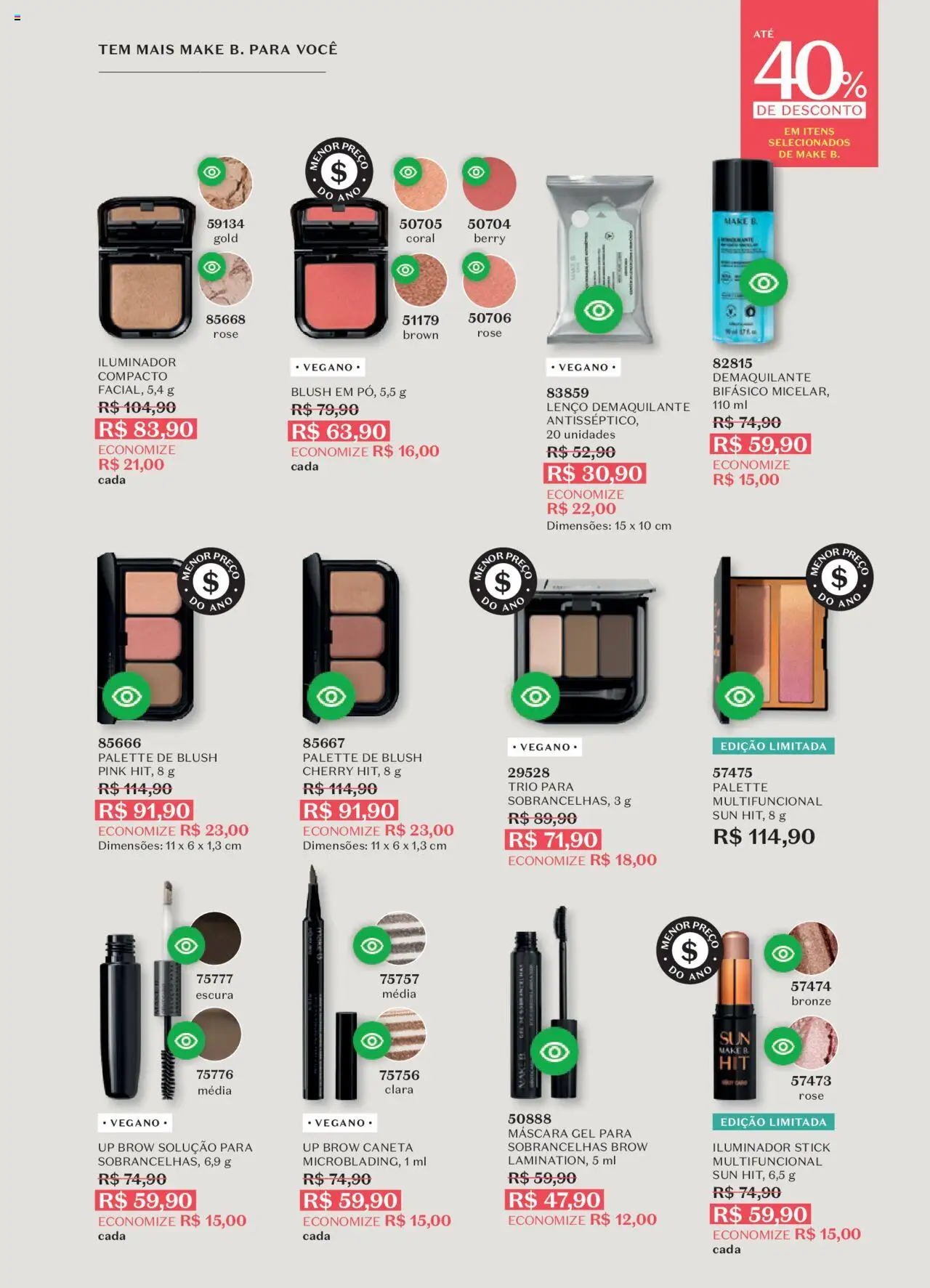 O Boticário Folheto - válido de 11.08.2025 | Página: 136 | Produtos: Blush, Multifuncional, Demaquilante, Iluminador
