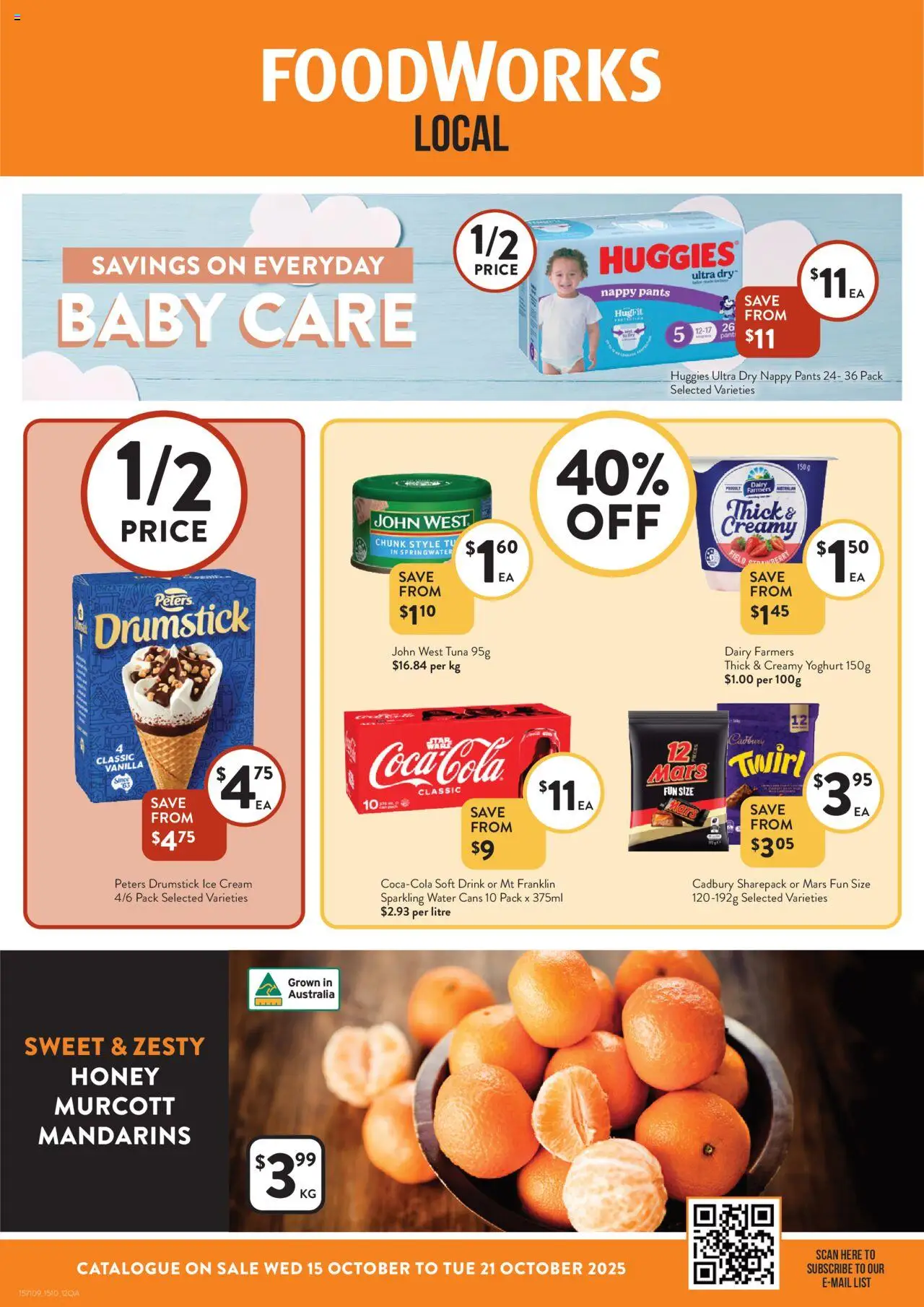 Foodworks catalogue - valid from 15.10.2025 | Page: 1 | Products: Dairy, Yoghurt, Cream, Water