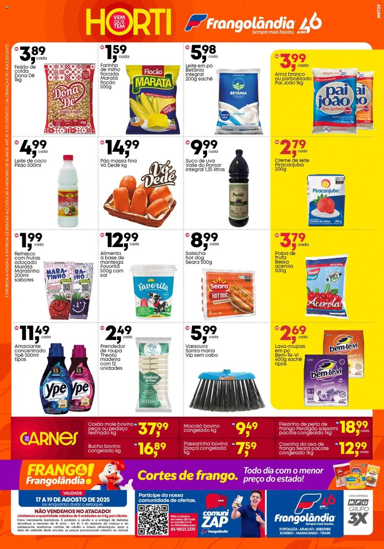 Frangolândia Folheto - válido de 17.08.2025 | Página: 2 | Produtos: Flores, Creme, Leite em pó, Acerola