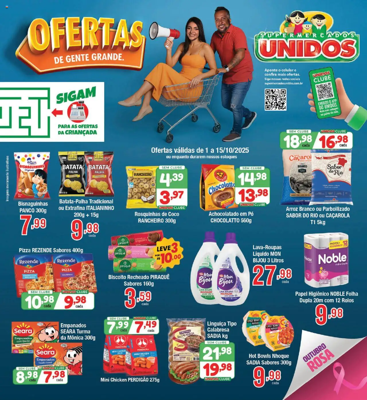 Supermercados Unidos Folheto - válido de 01.10.2025 | Página: 1 | Produtos: Coco, Biscoito, Arroz, Biscoito recheado