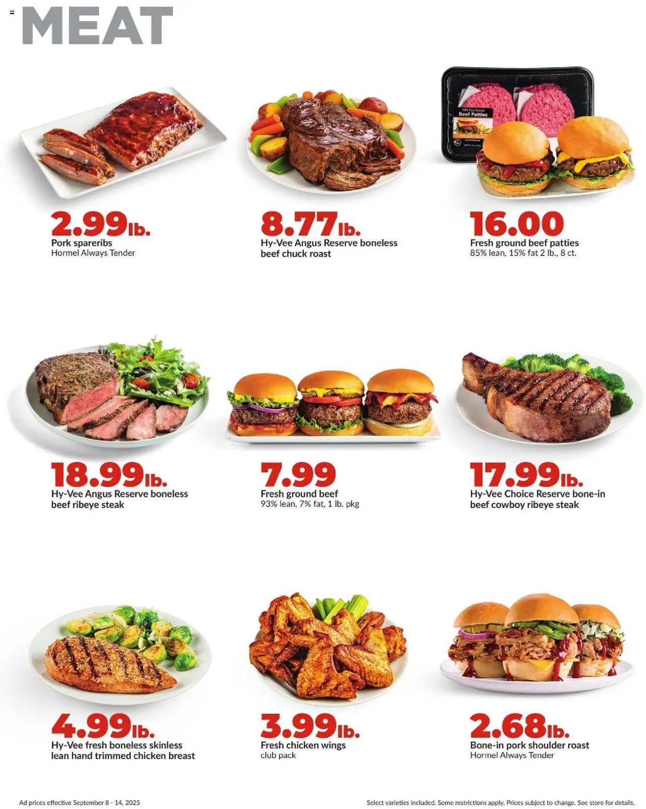HyVee Weekly Ad - valid from 08.09.2025 | Page: 9 | Products: Pork, Beef