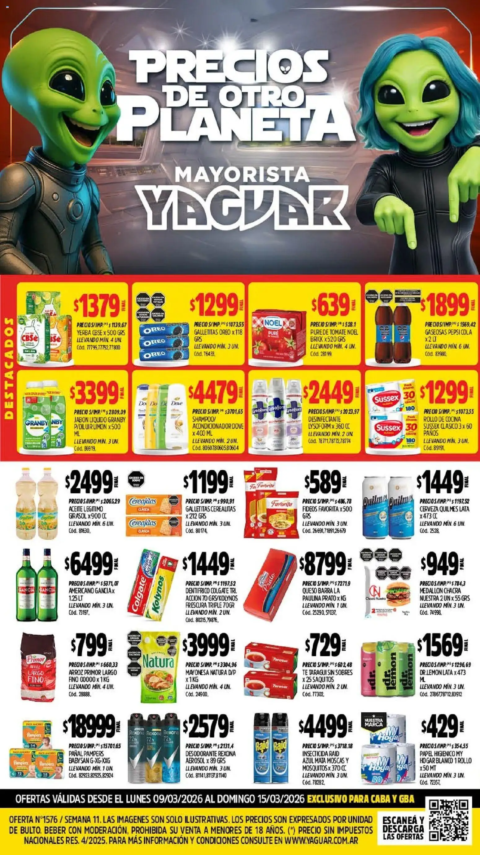 Yaguar catálogo │ válido desde el 09.03.2026 | Página: 1 | Productos: Mata moscas, Desinfectante, Cerveza, Arroz