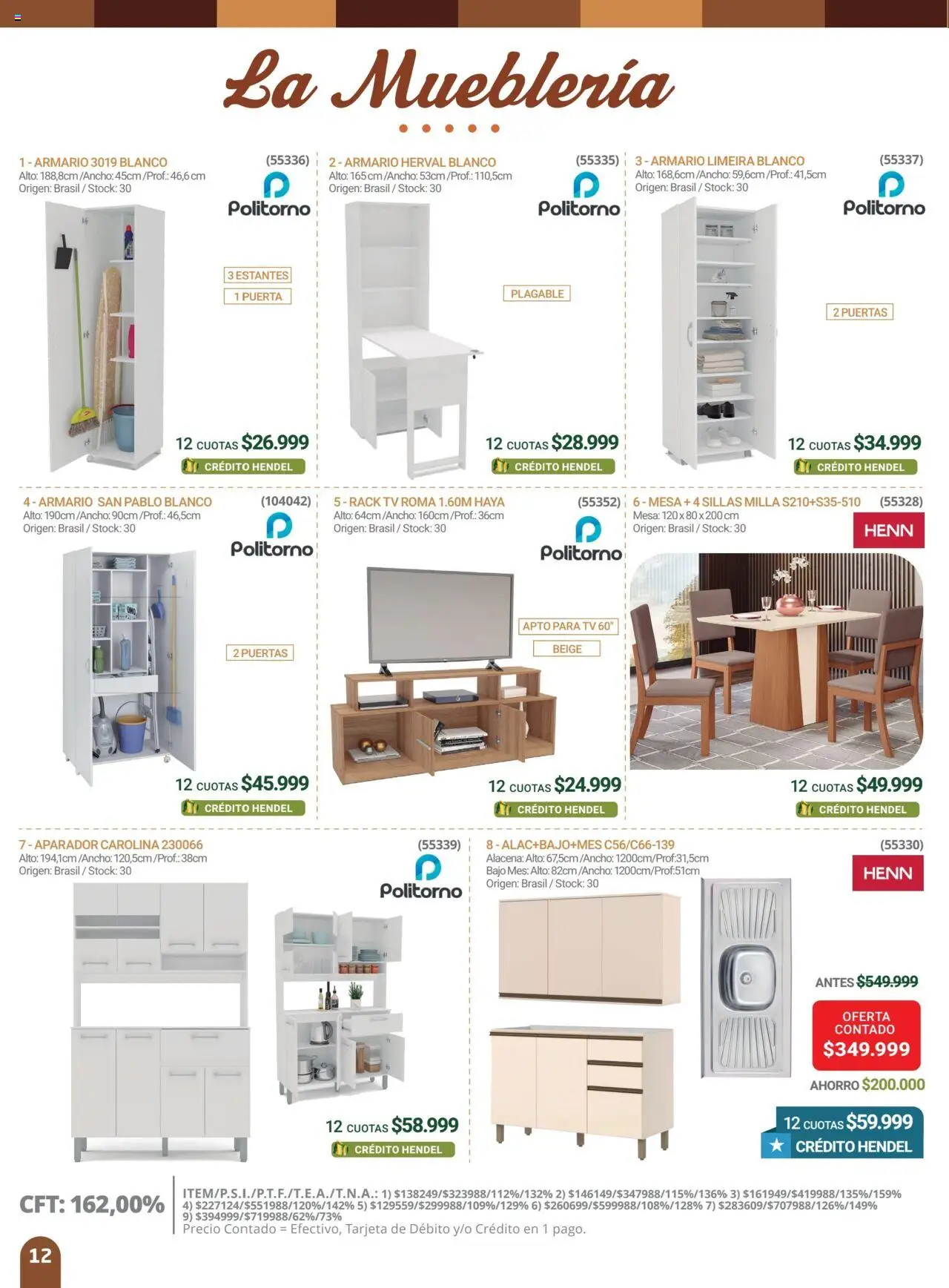 Hendel catálogo │ válido desde el 01.10.2025 | Página: 12 | Productos: Estantes, Alacena, Mesa, Aparador