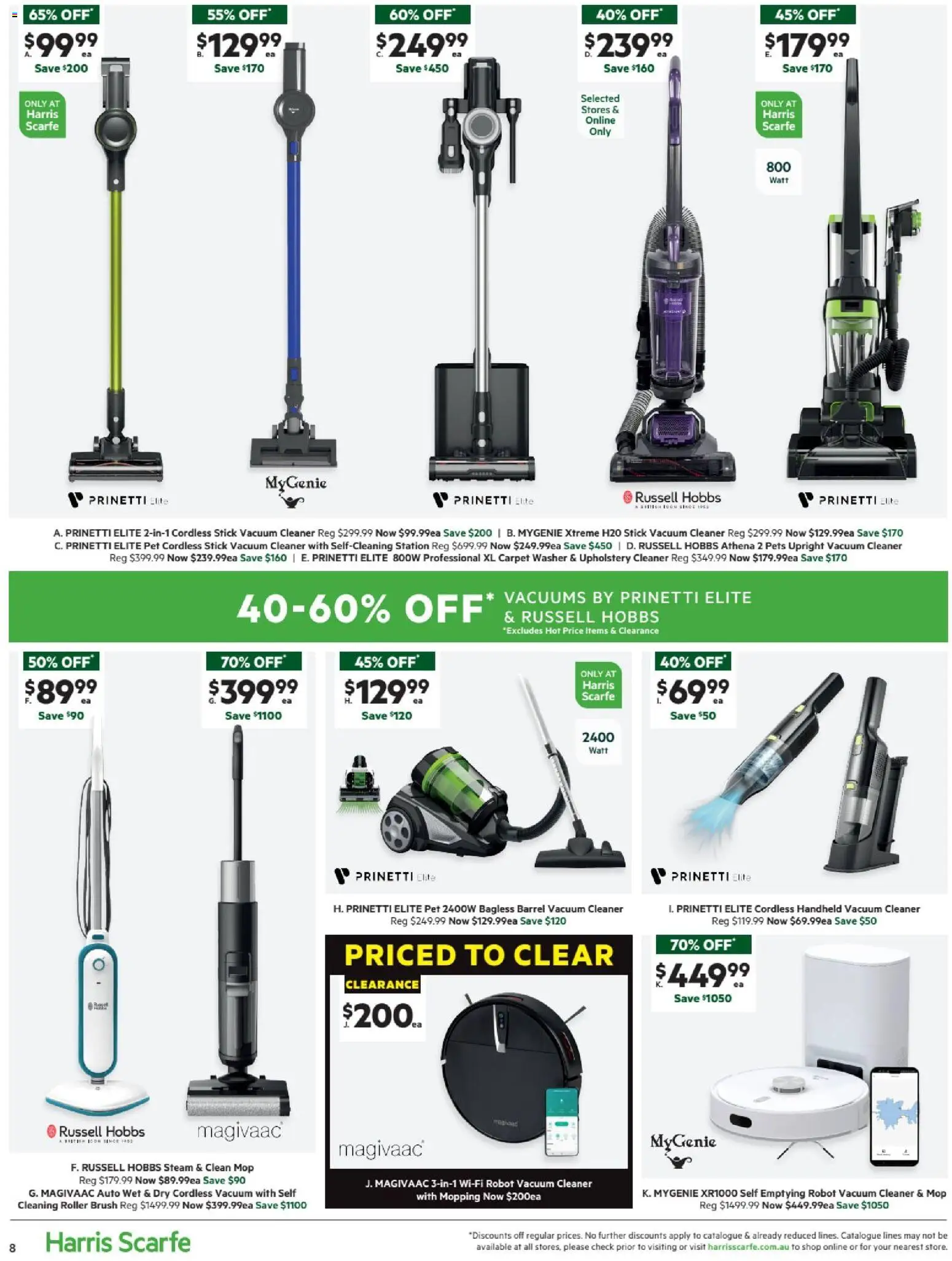 Harris Scarfe catalogue - valid from 05.01.2026 | Page: 8 | Products: Mop, Vacuum cleaner, Washer, Robot