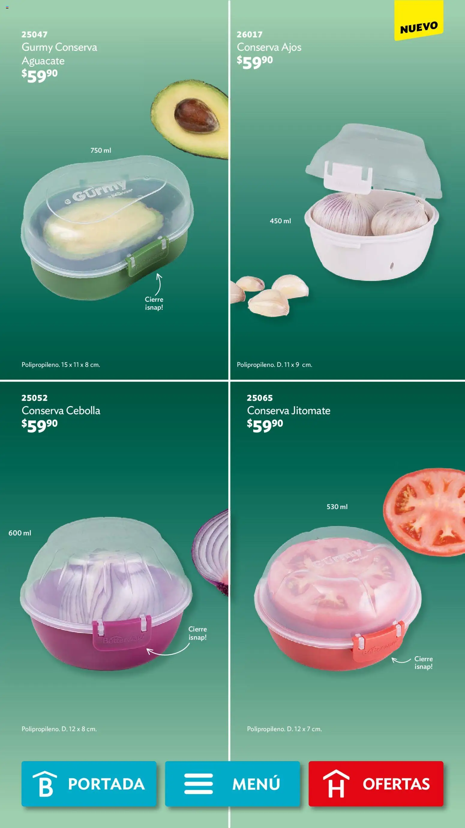 Nuevas ofertas de Betterware válidas en toda la República Mexicana desde el 02.02.2026. ¡Encuentra las mejores ofertas en Betterware campaña 2 2026! | Página: 72 | Productos: Cebolla, Aguacate