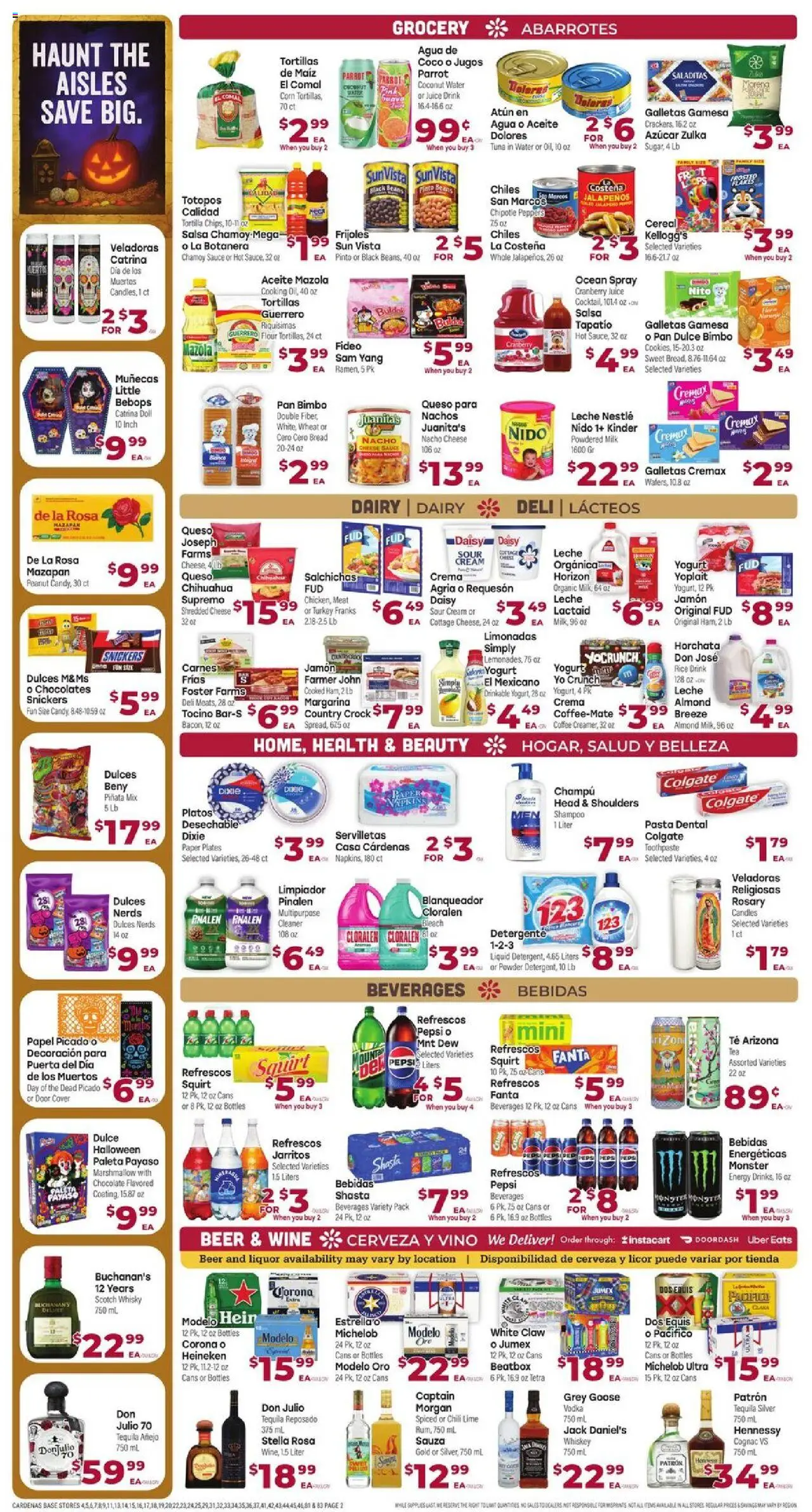 Cardenas Weekly Ad - CA - valid from 01.10.2025 | Page: 2 | Products: Bread, Toothpaste, Sour cream, Vodka