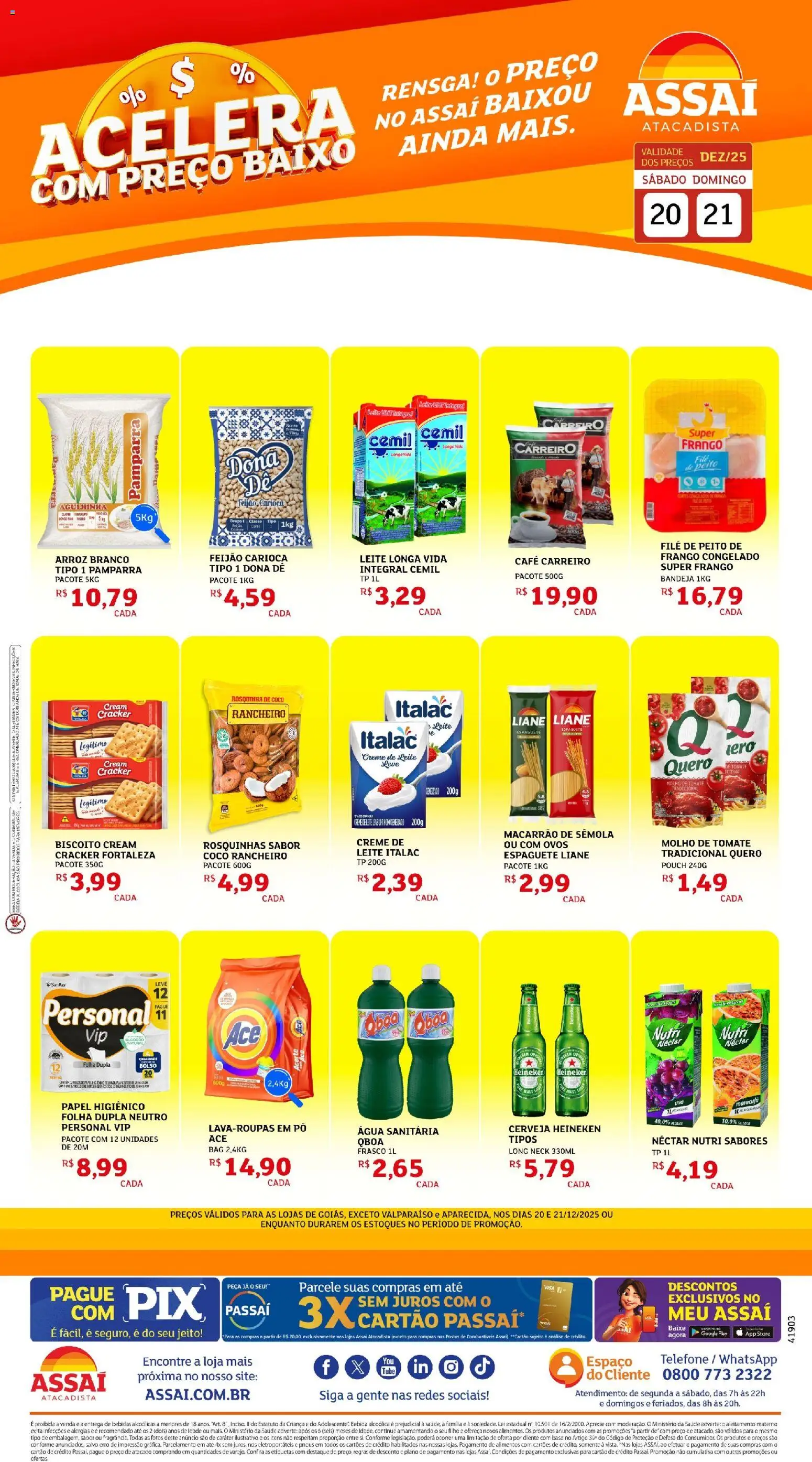 Assaí Atacadista Folheto - válido de 20.12.2025 | Página: 1 | Produtos: Coco, Pó, Macarrão, Creme de leite