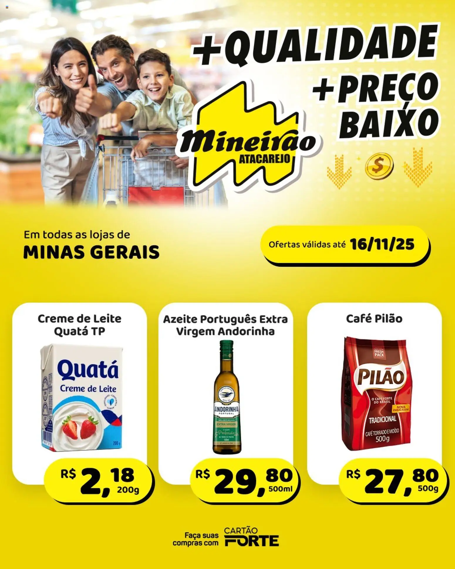 Mineirão Atacarejo Folheto - válido de 10.11.2025 | Página: 2 | Produtos: Baixo, Café pilão, Creme de leite, Azeite