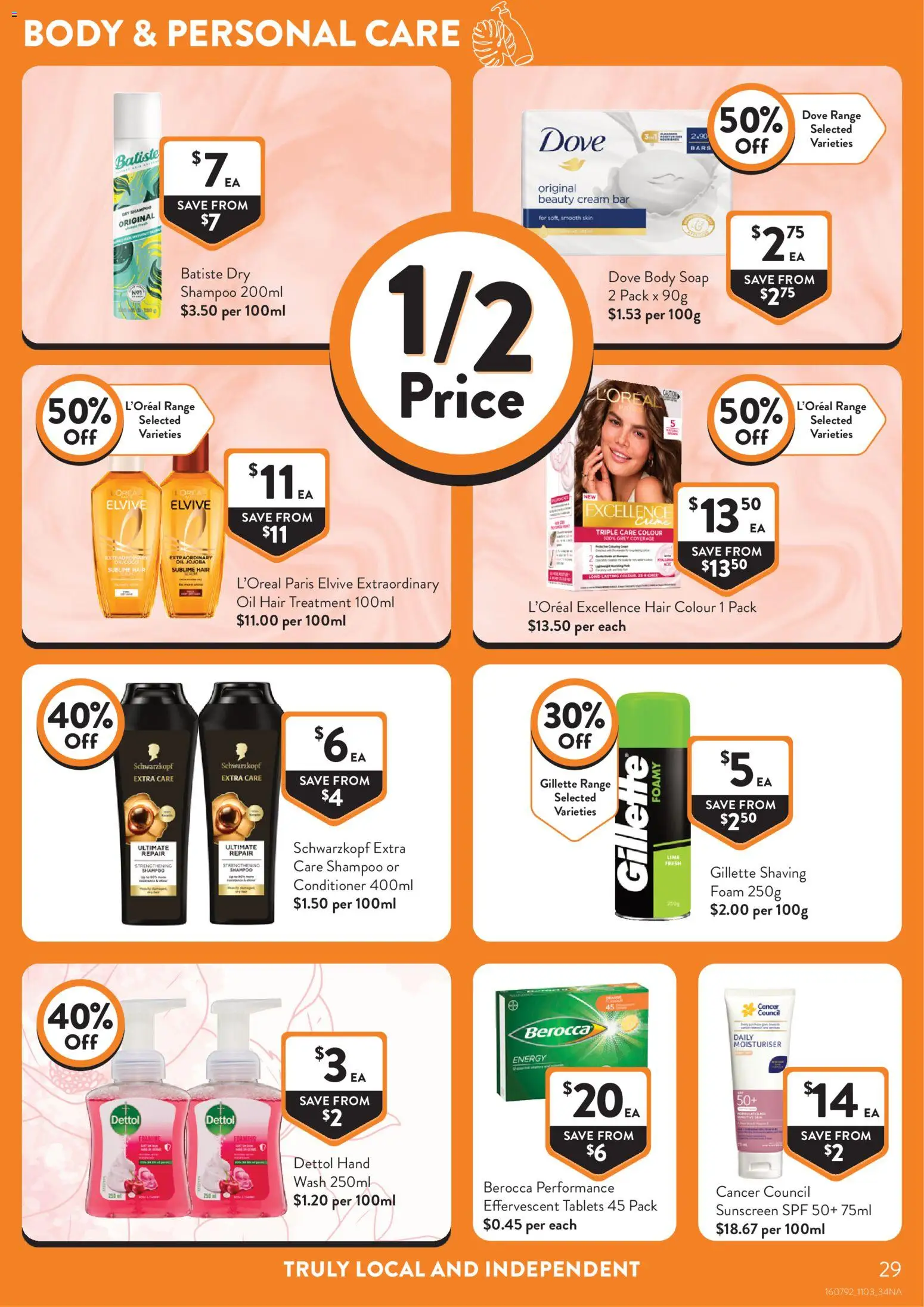 Foodworks catalogue - valid from 11.03.2026 | Page: 29 | Products: Shampoo, Conditioner, Sunscreen, Hand wash