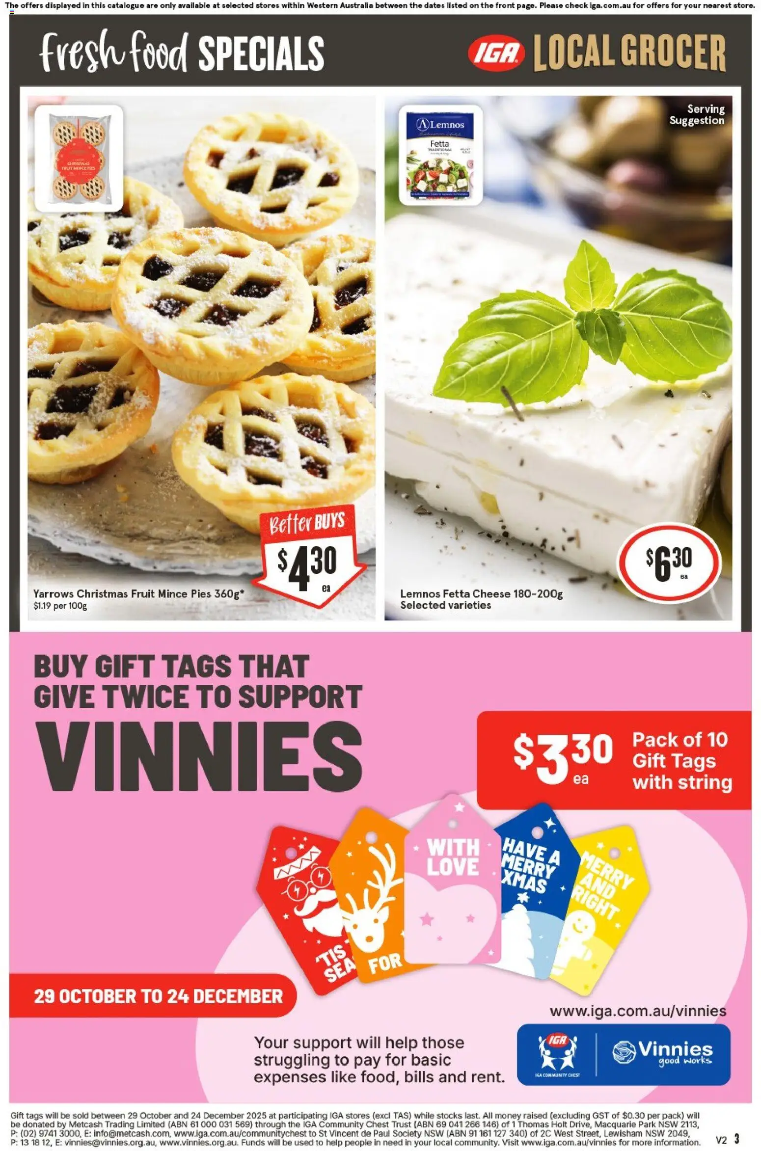 IGA catalogue - valid from 17.12.2025 | Page: 3 | Products: Cheese, Pies