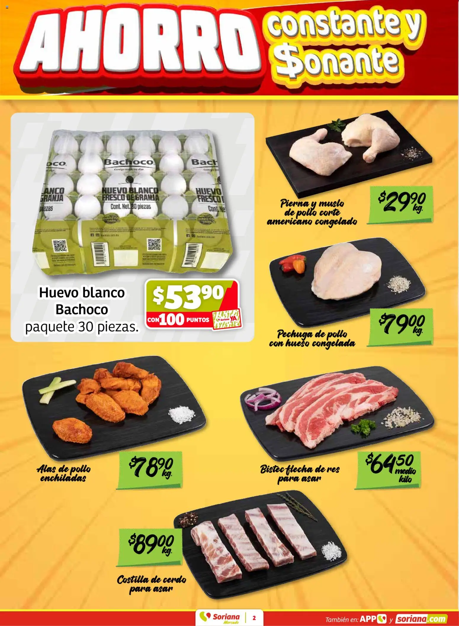 Nuevas ofertas de Soriana válidas en toda la República Mexicana desde el 27.03.2026. ¡Encuentra las mejores ofertas en Soriana Fin de Semana Mercado: BCS, Son y Sin! | Página: 2 | Productos: Pollo, Huevo, Cerdo, Res