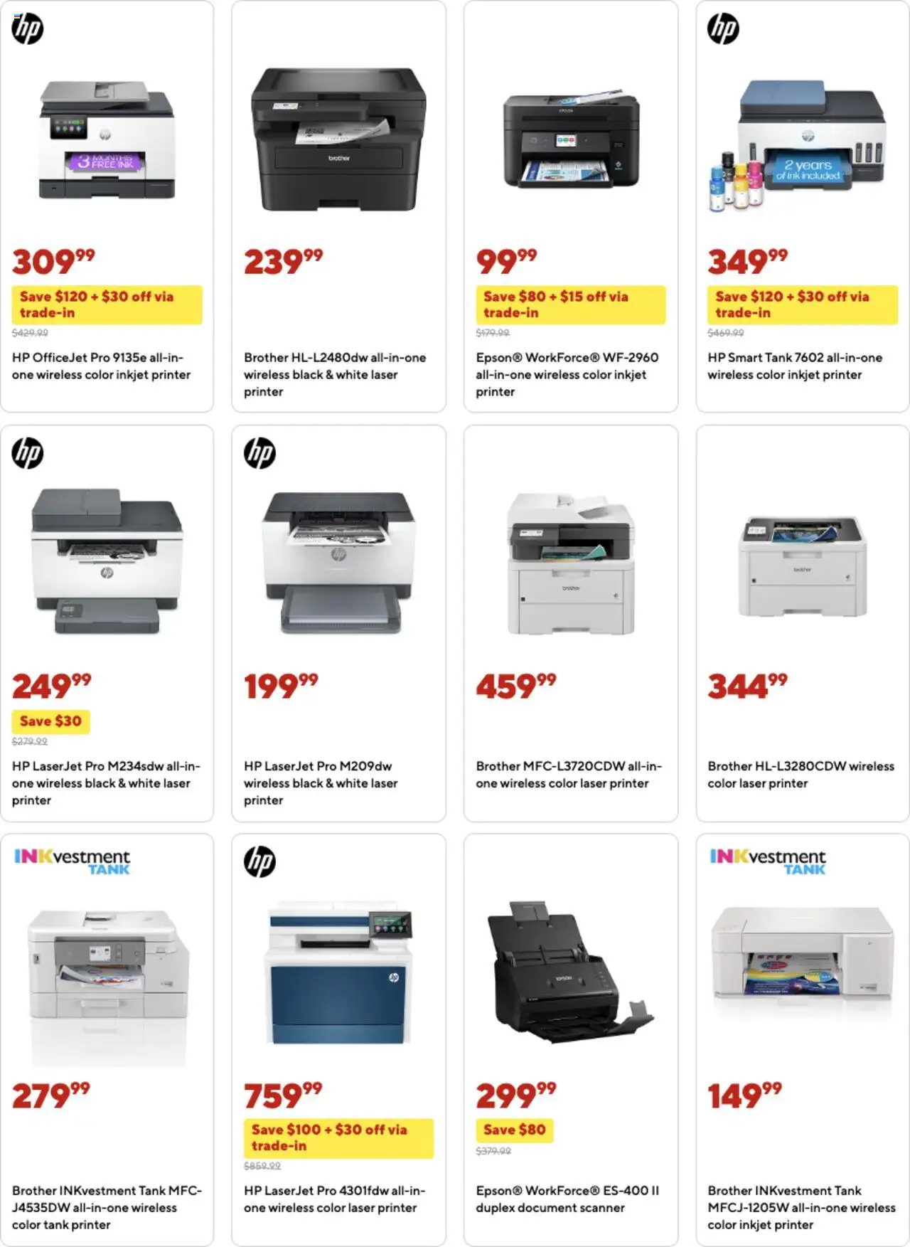 Staples Weekly Ad - valid from 21.09.2025 | Page: 4 | Products: Ink, Printer, Scanner