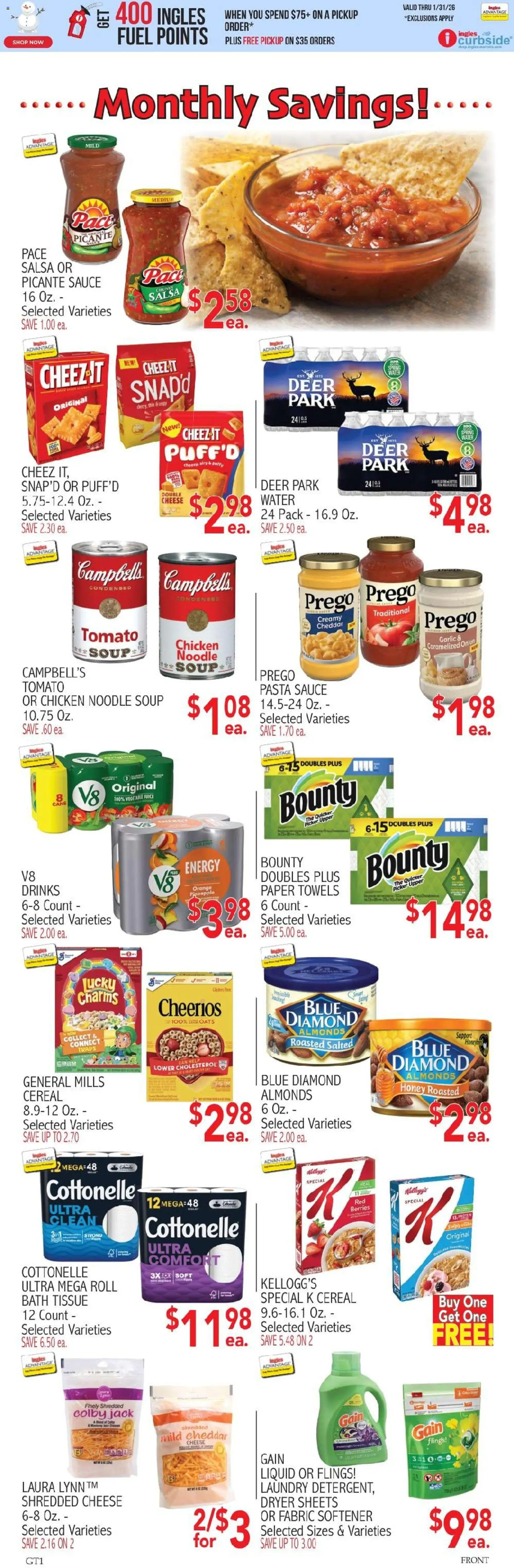 Ingles Weekly Ad - valid from 07.01.2026 | Page: 5 | Products: Picker, Pasta, Water, Dryer