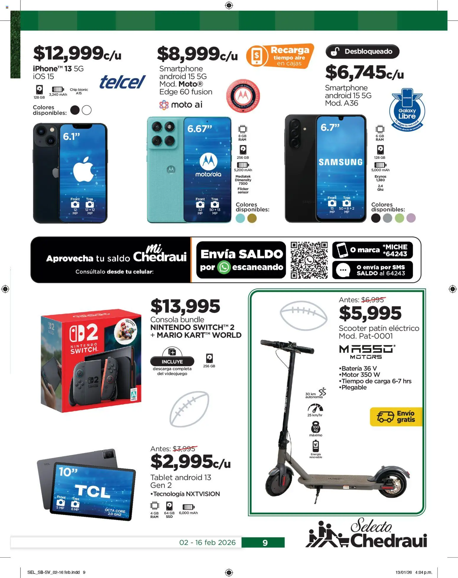 Nuevas ofertas de Chedraui válidas en toda la República Mexicana desde el 02.02.2026. ¡Encuentra las mejores ofertas en Chedraui folleto Llevarte más cuesta menos! | Página: 9